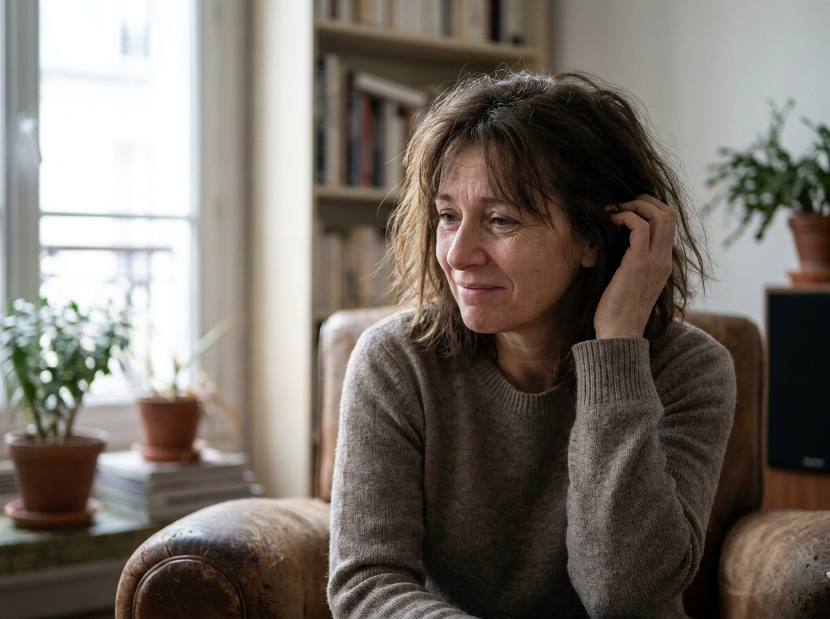Femme au cuir chevelu irrité et aux cheveux ternes