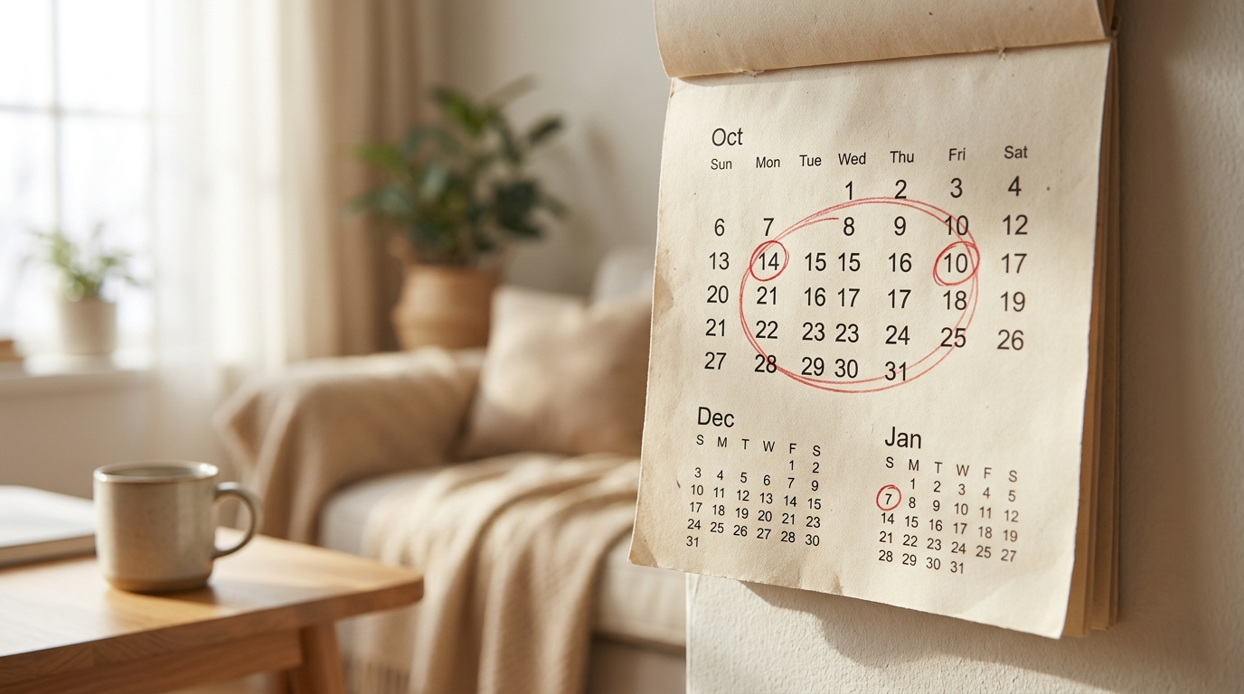 Calendar with recurring dates circled