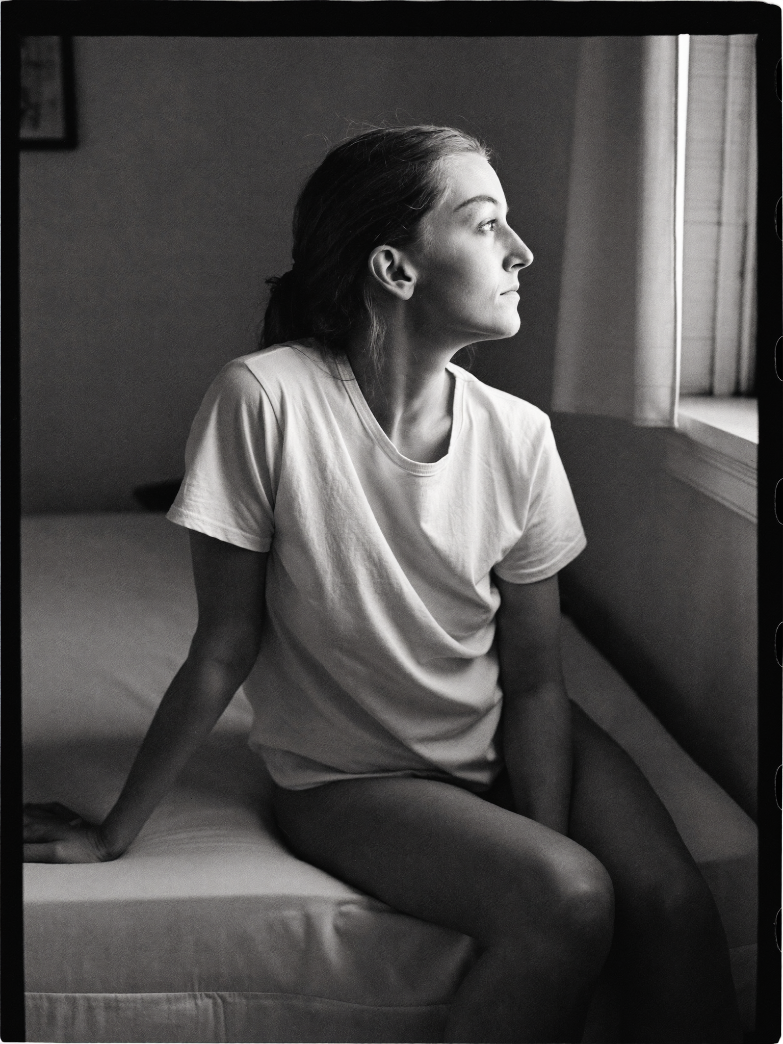 Documentary portrait, woman at dawn