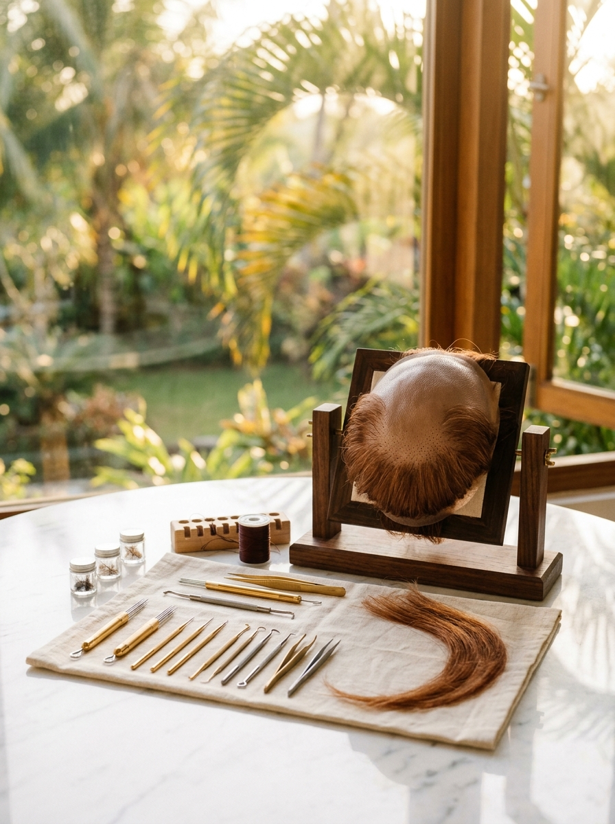 Hair injection training station with multi-needle tools at Style Me Prettie Academy