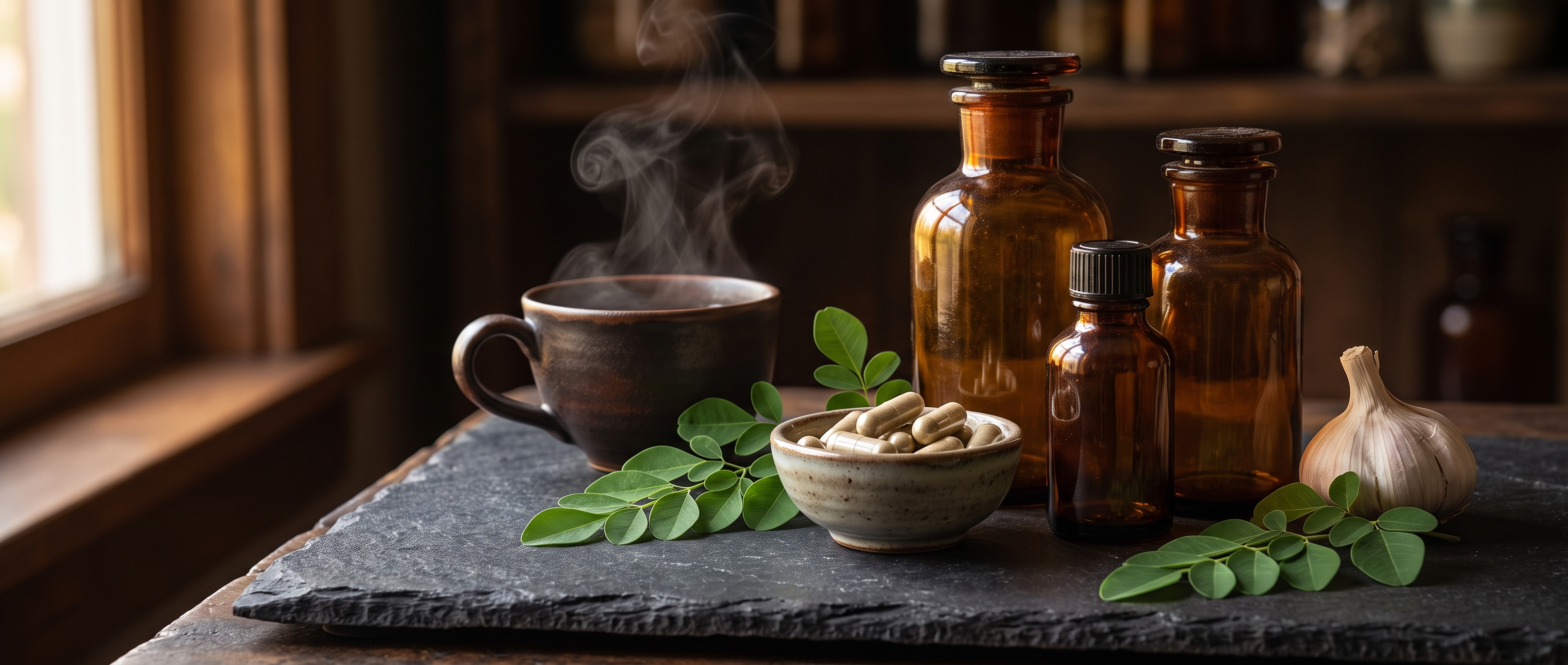 A calm morning wellness ritual