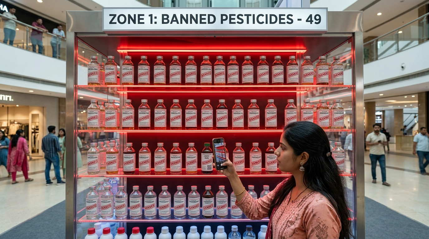 Red zone — banned pesticides shelving