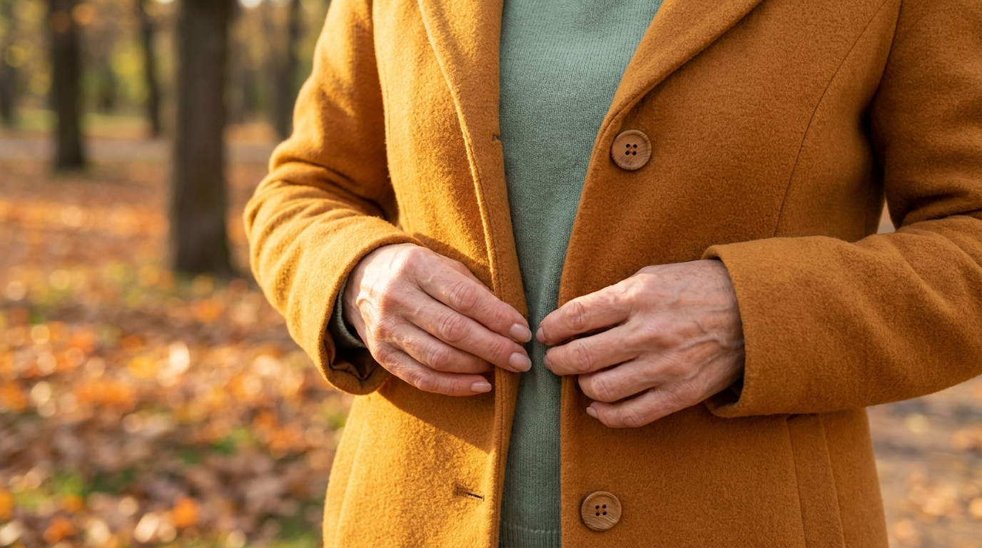 Woman walking outdoors confidently