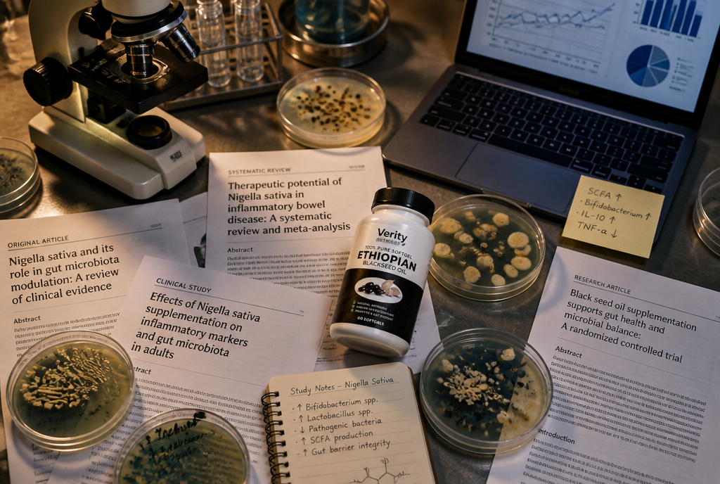 Clinical research on gut health and Nigella Sativa