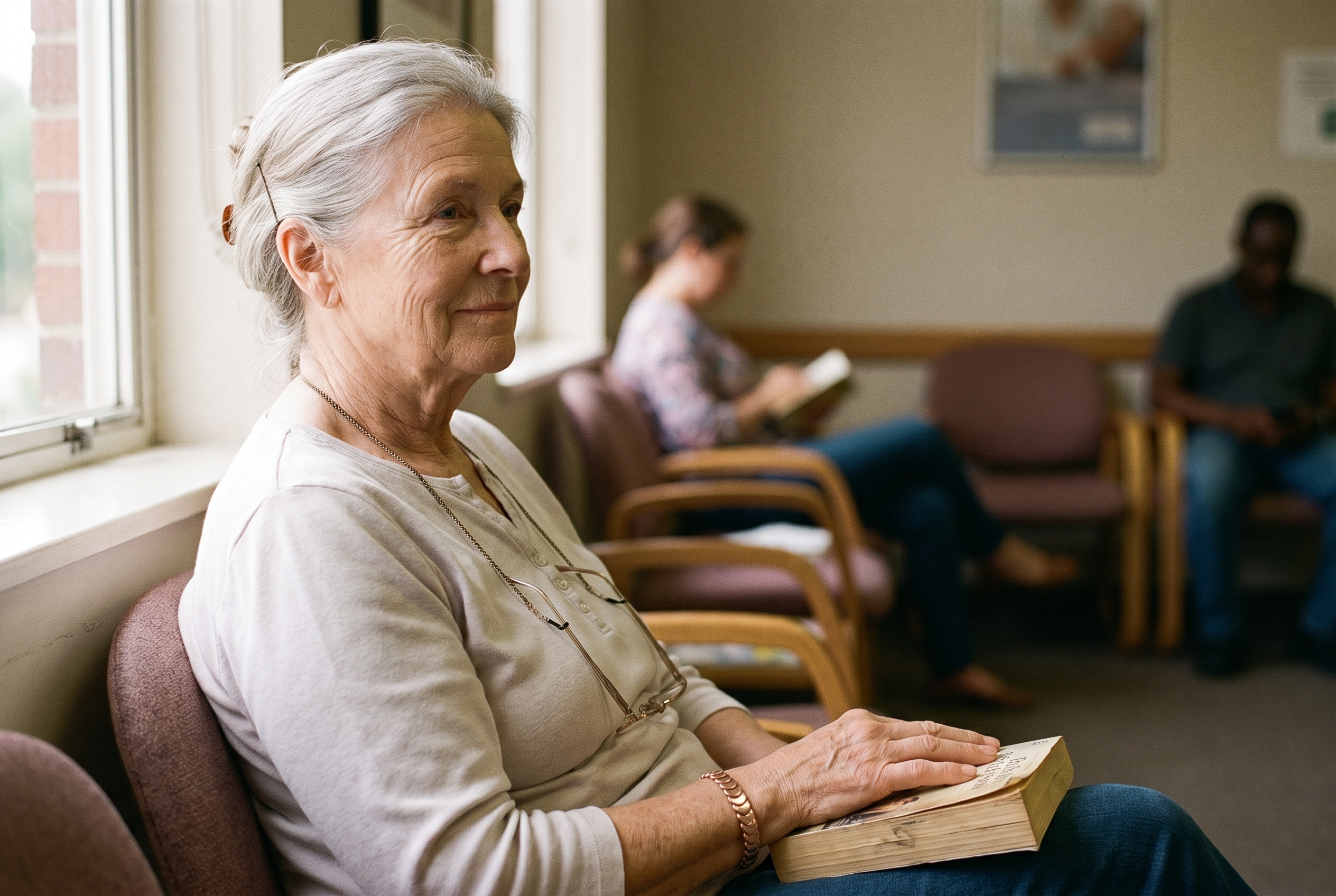 Eleanor, a retired ICU nurse, wearing her copper bracelet