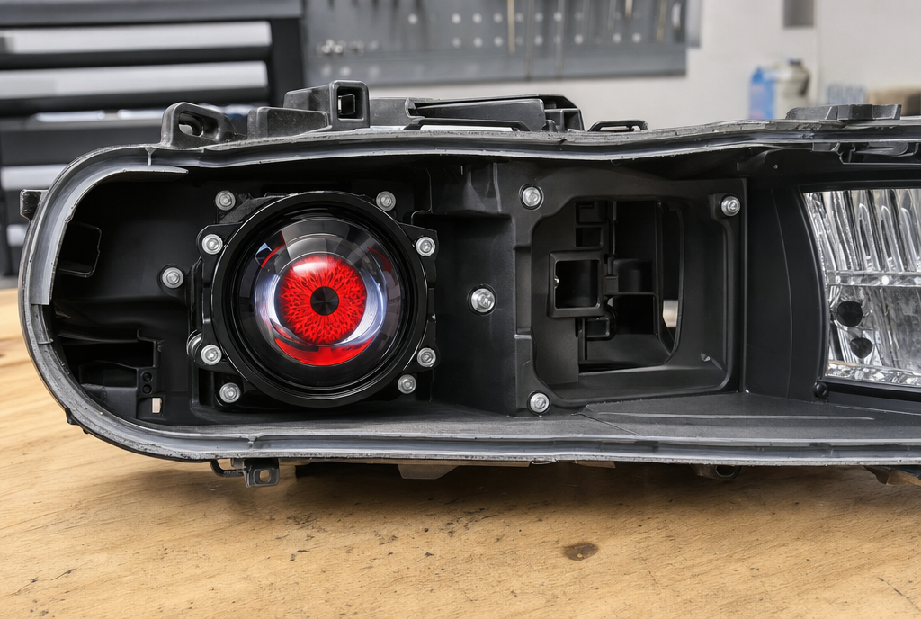 Module seated into the headlight housing