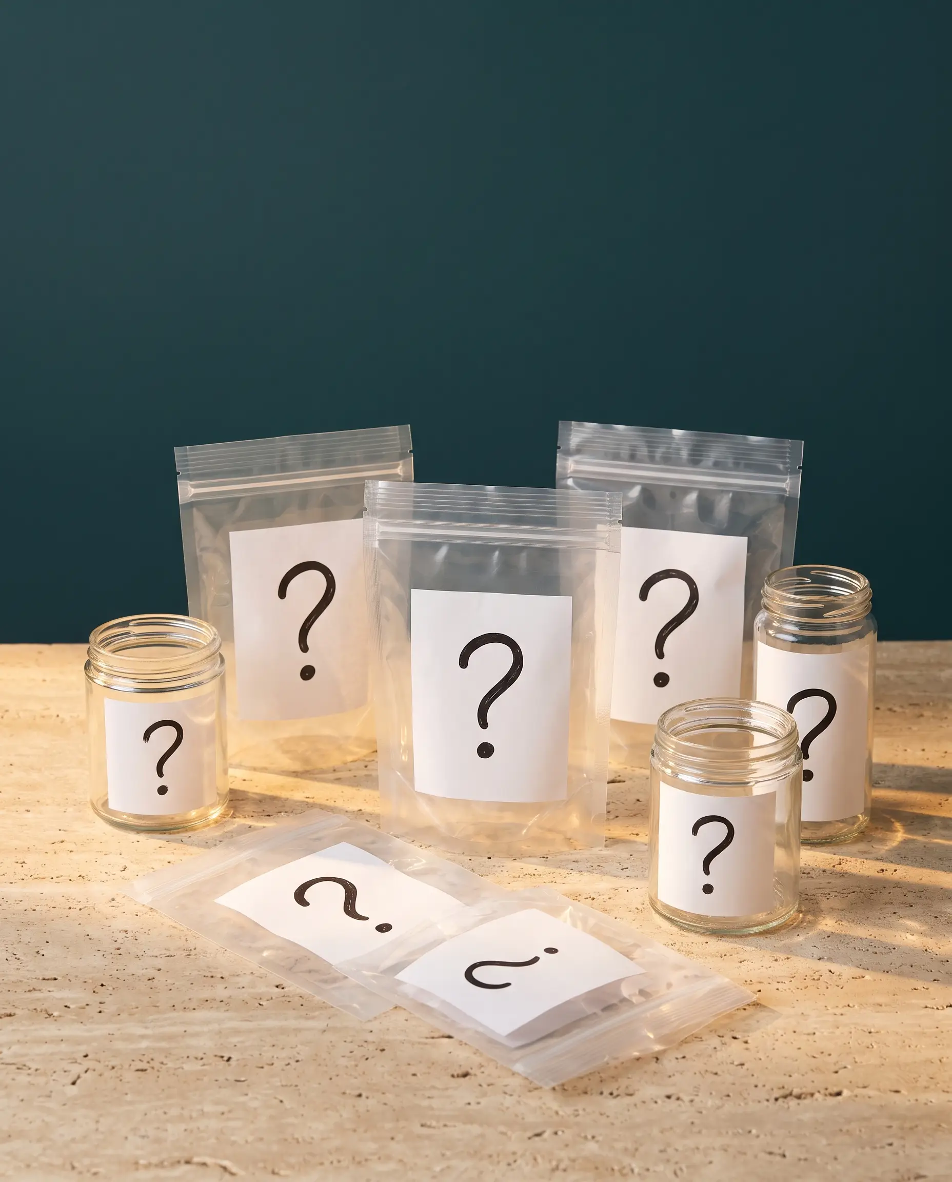 Unlabeled gummy products with no lab information