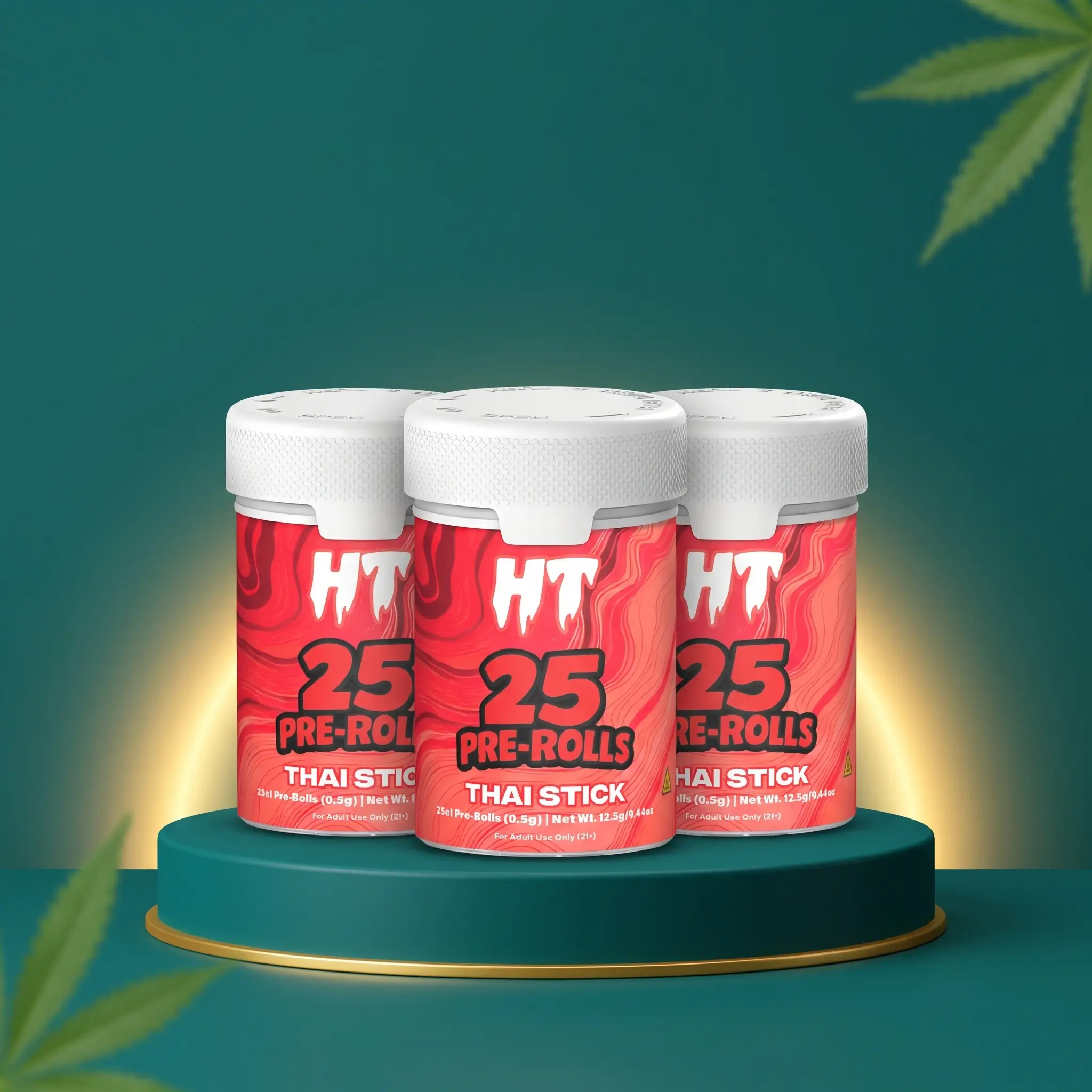 Three jars of HTowns pre-rolls