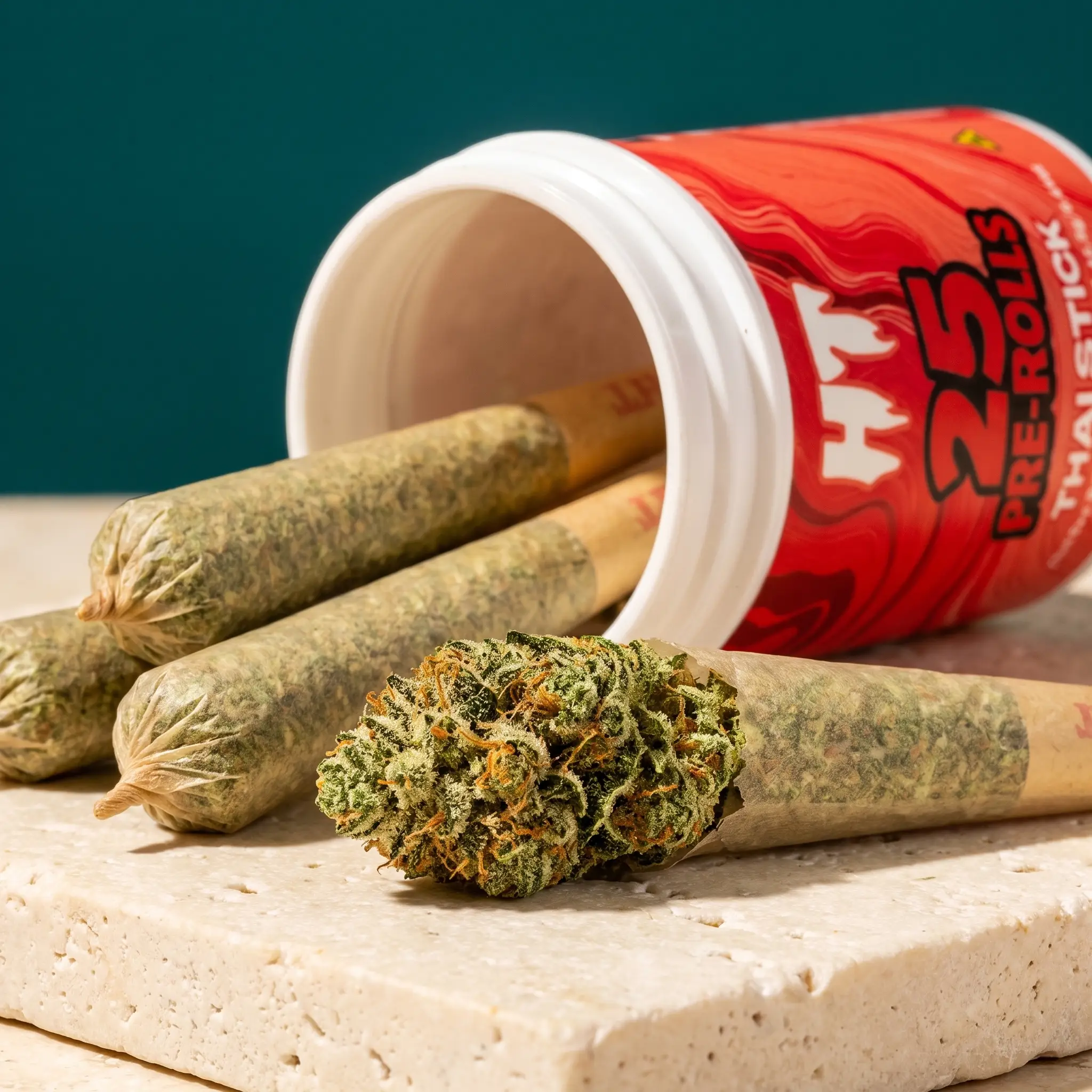 Open jar of HTowns pre-rolls
