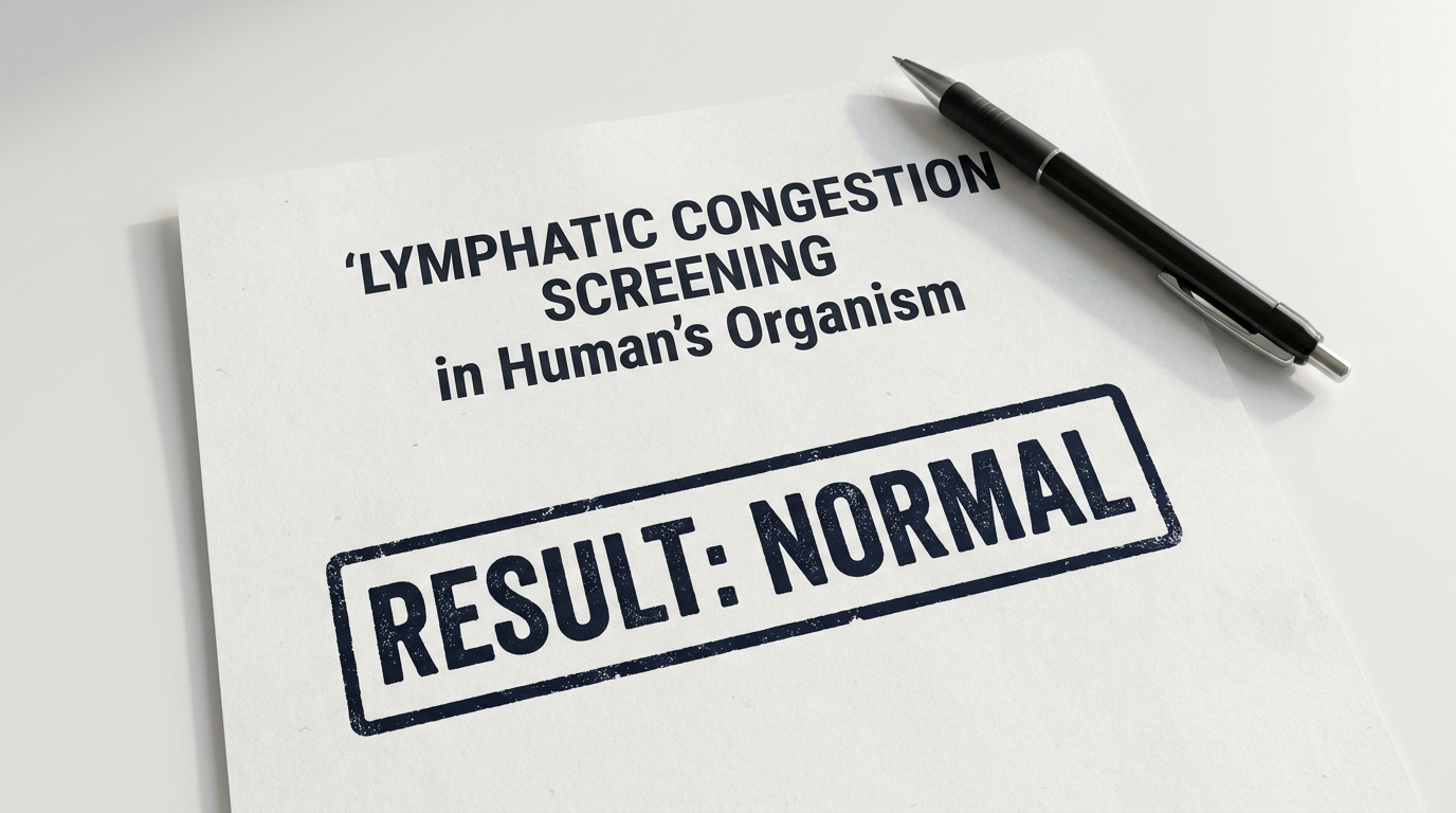 Lab report showing lymphatic congestion screening result NORMAL