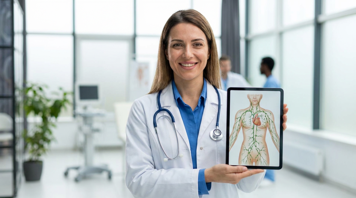 [SOLUTION_DOC — Female doctor showing lymphatic dr