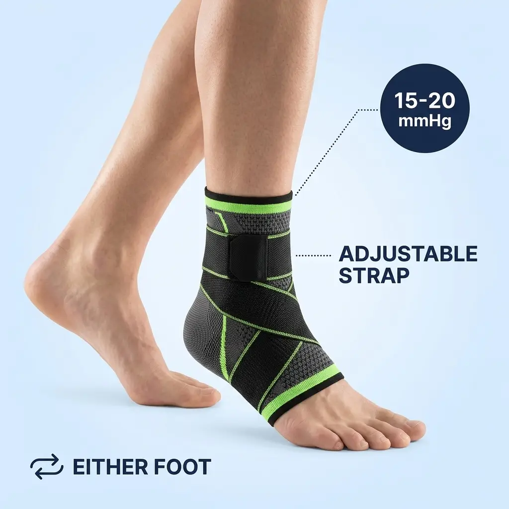 Sameo Ankle Support knit detail and figure-8 strap, key features highlighted
