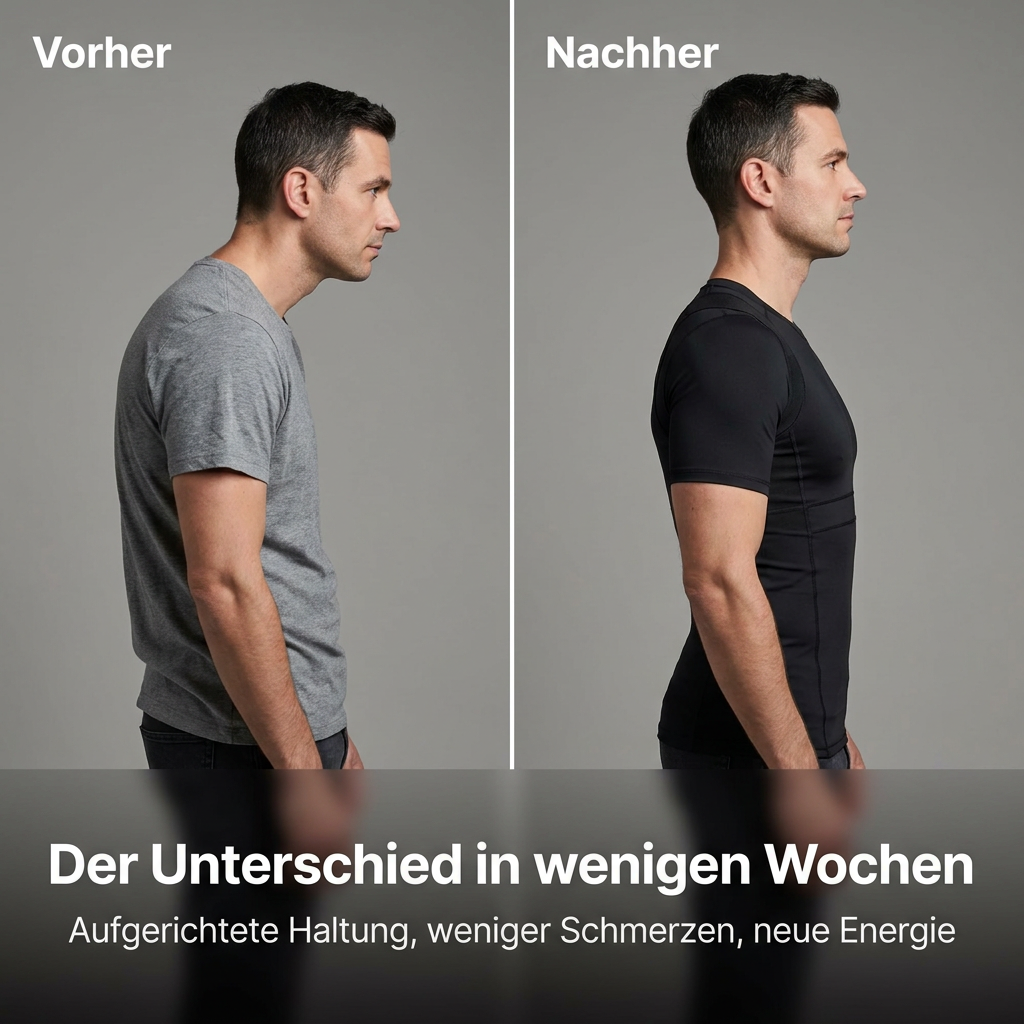 Vorher / Nachher: Haltungsverwandlung mit dem Sameo T-Shirt — aufgerichtete Haltung, weniger Schmerzen, neue Energie