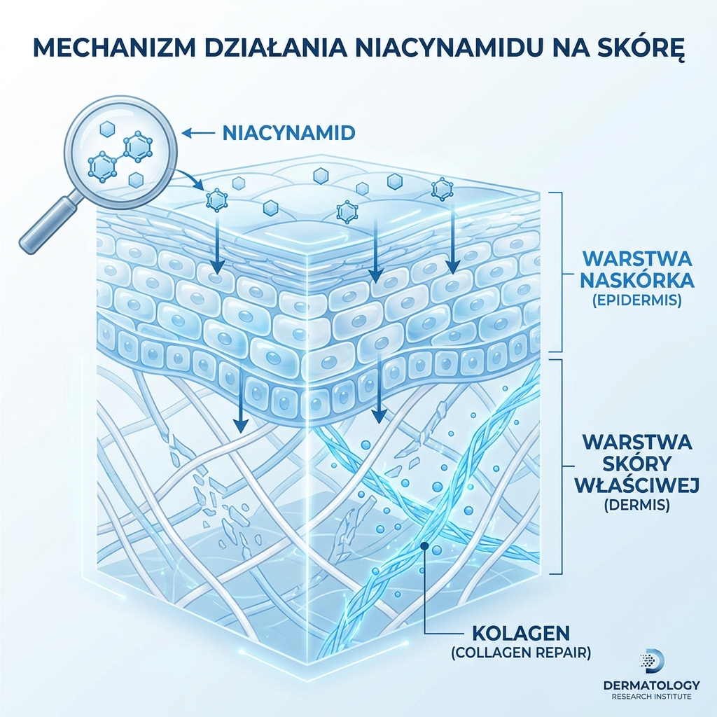 Jak niacynamid działa w skórze