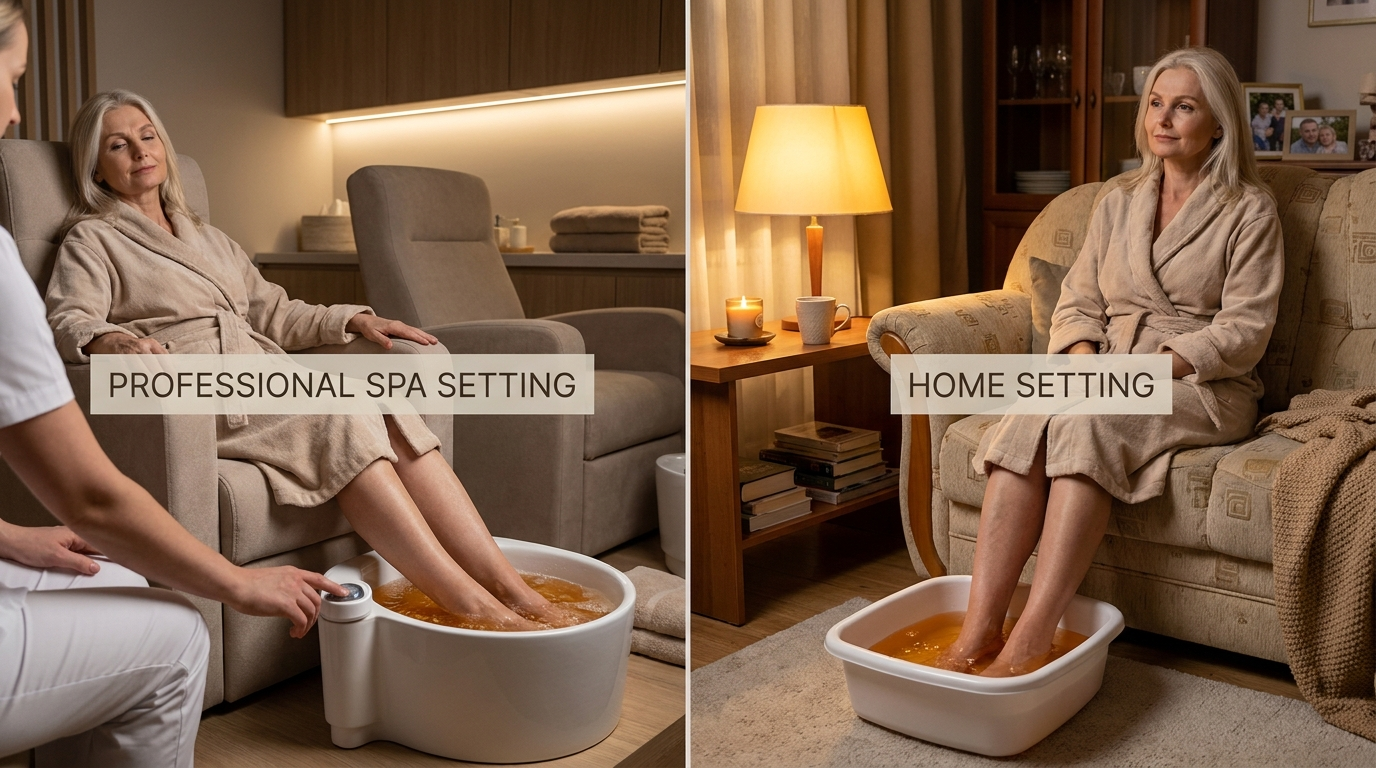 Ten sam zabieg w salonie SPA i w domu — porównanie