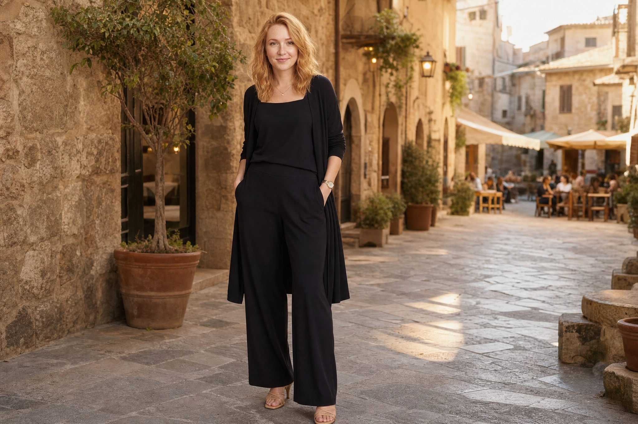 The Essential Set on a sunlit Italian street