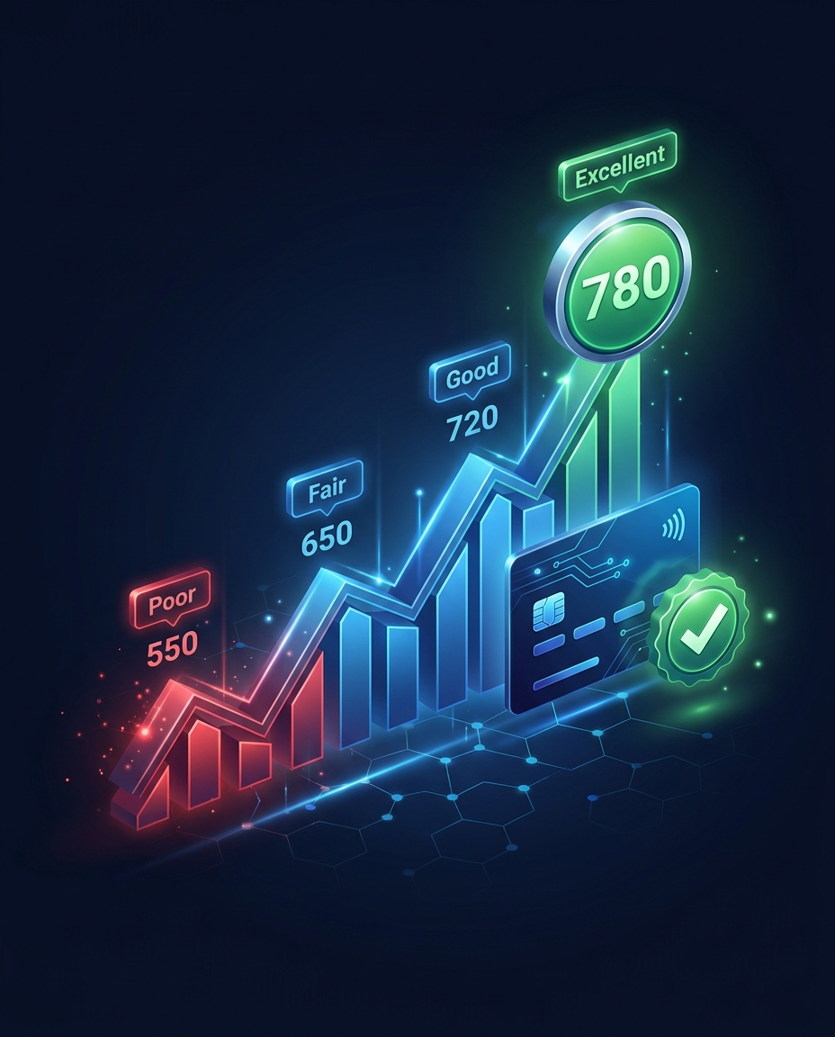 Credit score climbing from poor to excellent