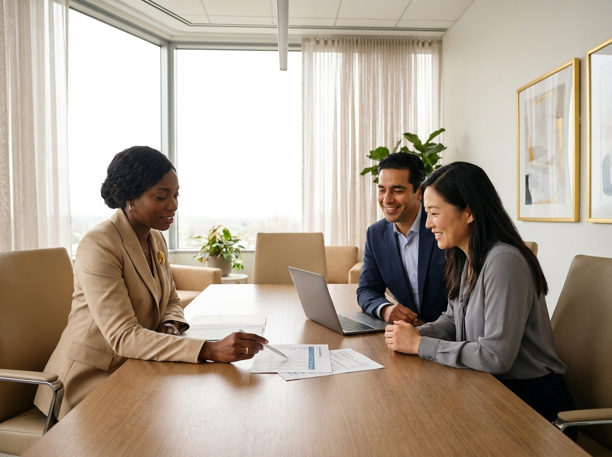 A Resilient Partners specialist reviewing a credit report with clients