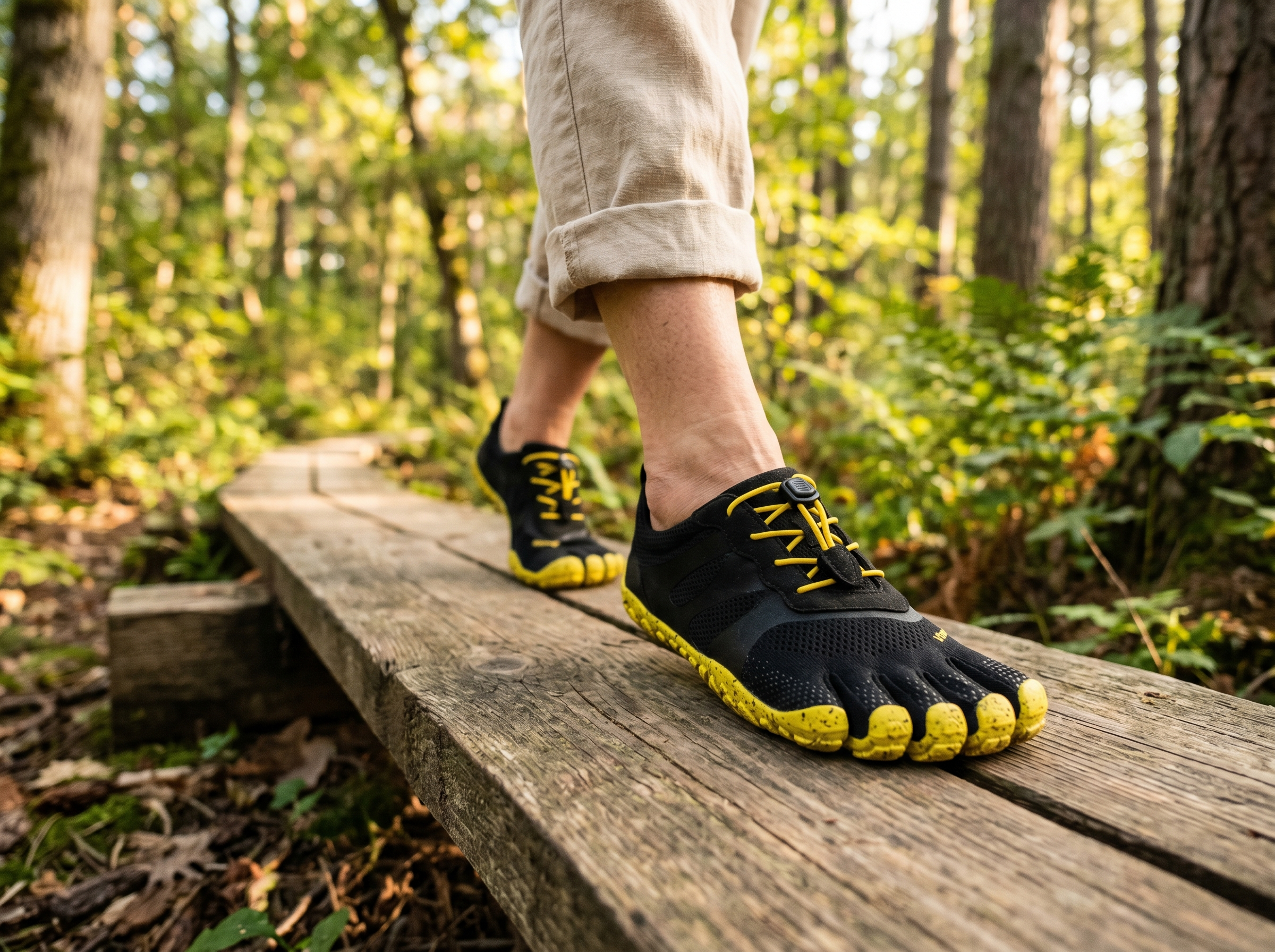 Voeten op boardwalk in Peluva