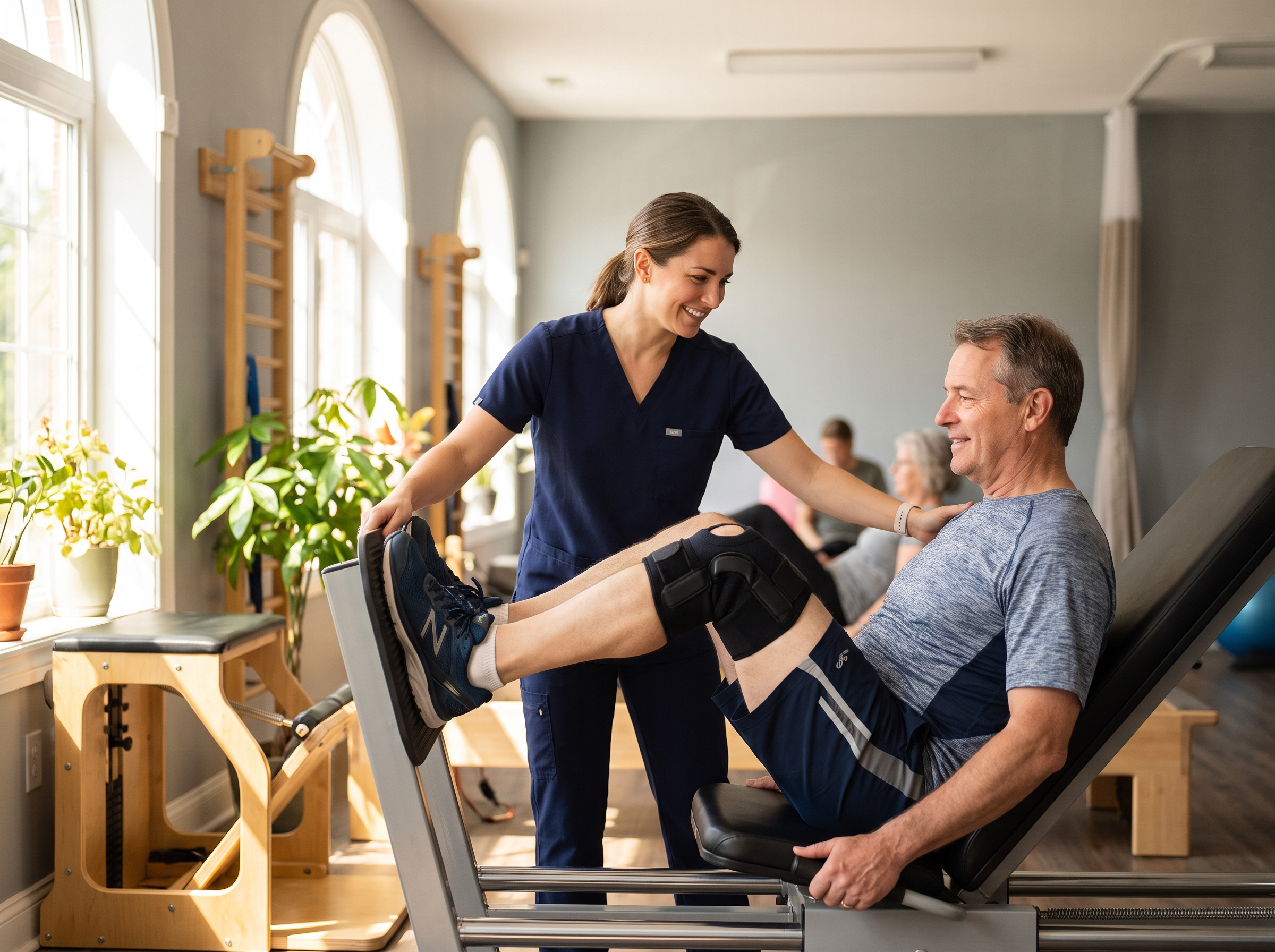 A patient recovering after joint replacement surgery
