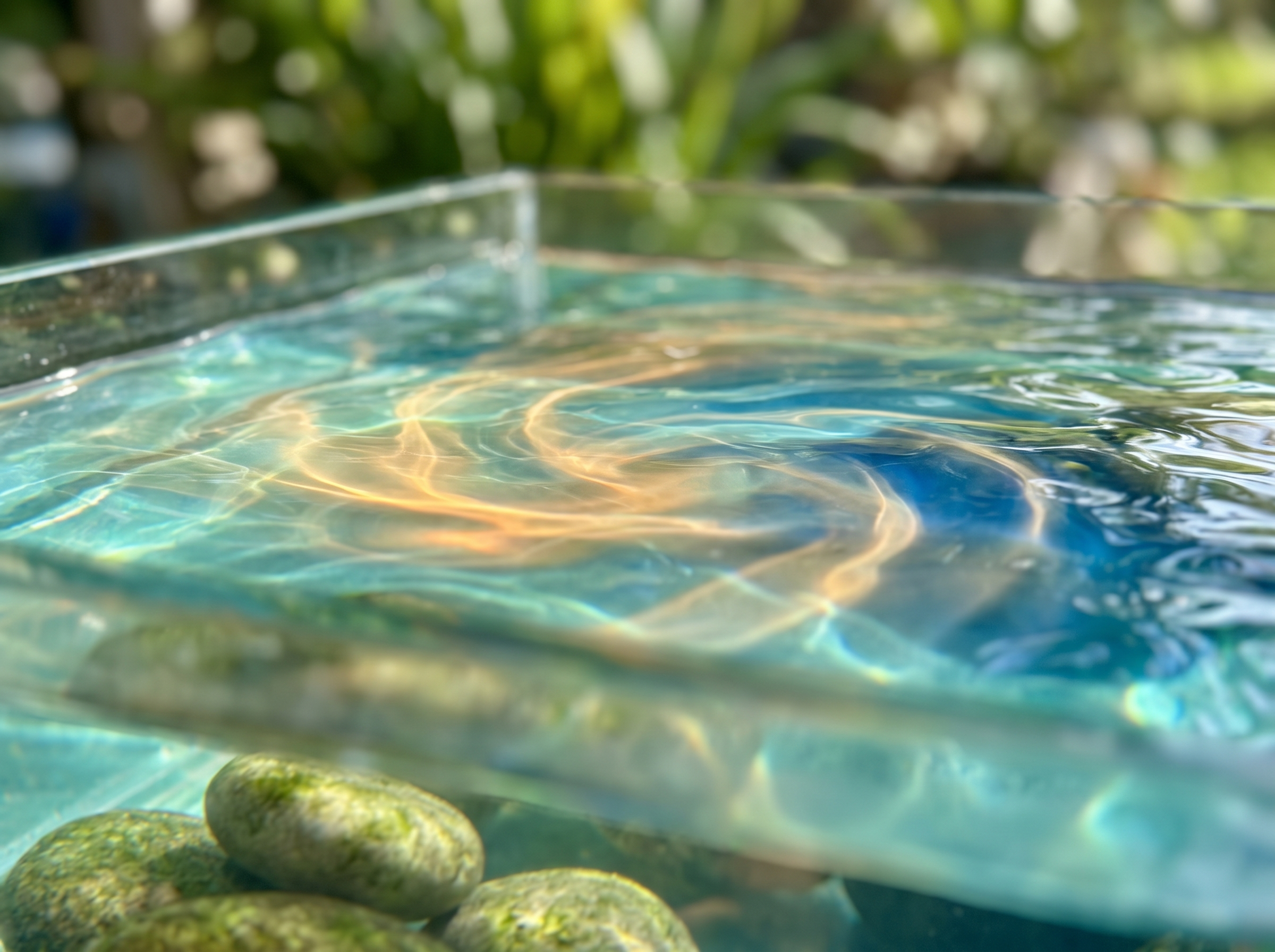Warm and cool water currents illustrating thermal conductivity