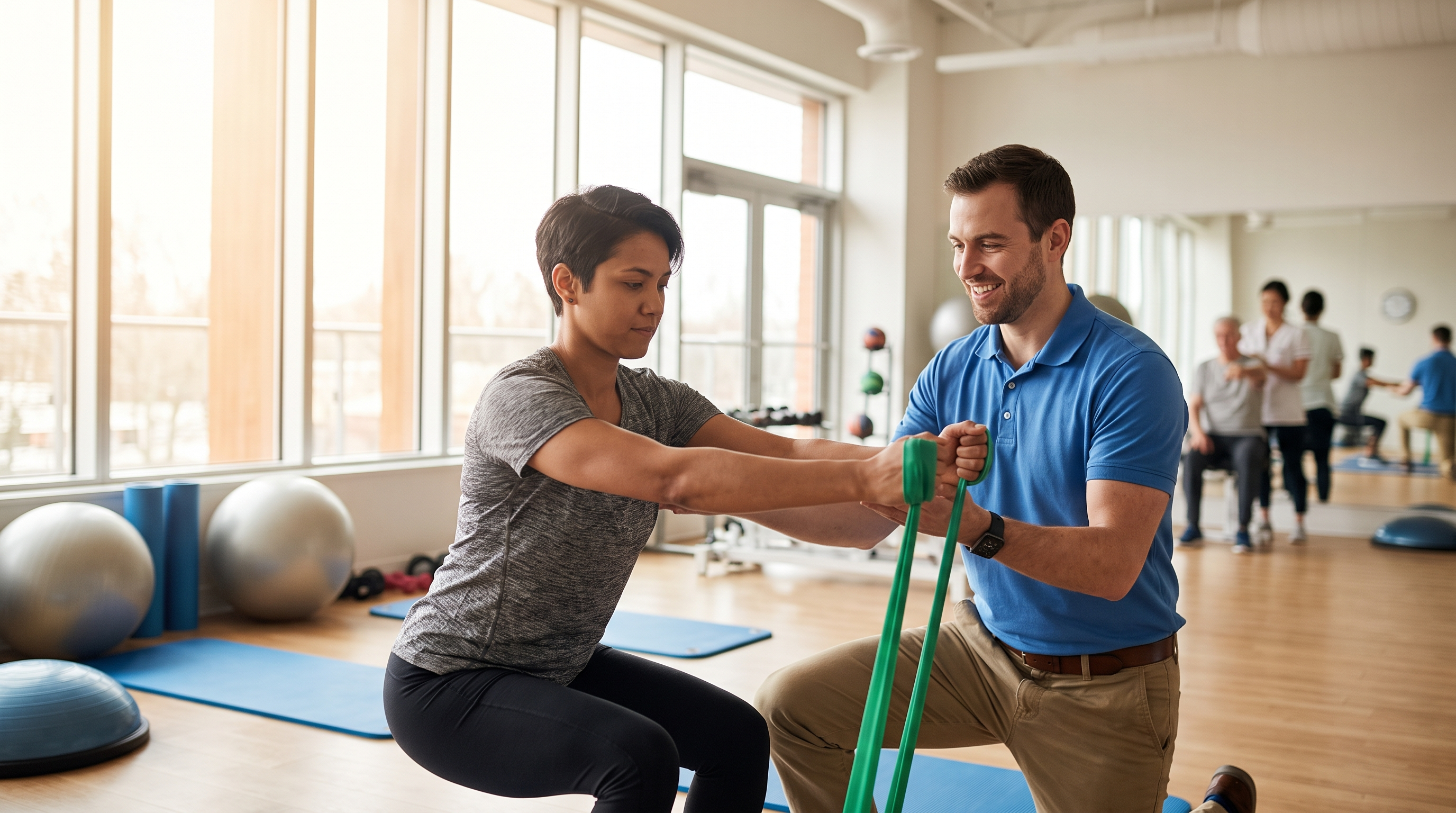 A person doing conditioning exercise before surgery