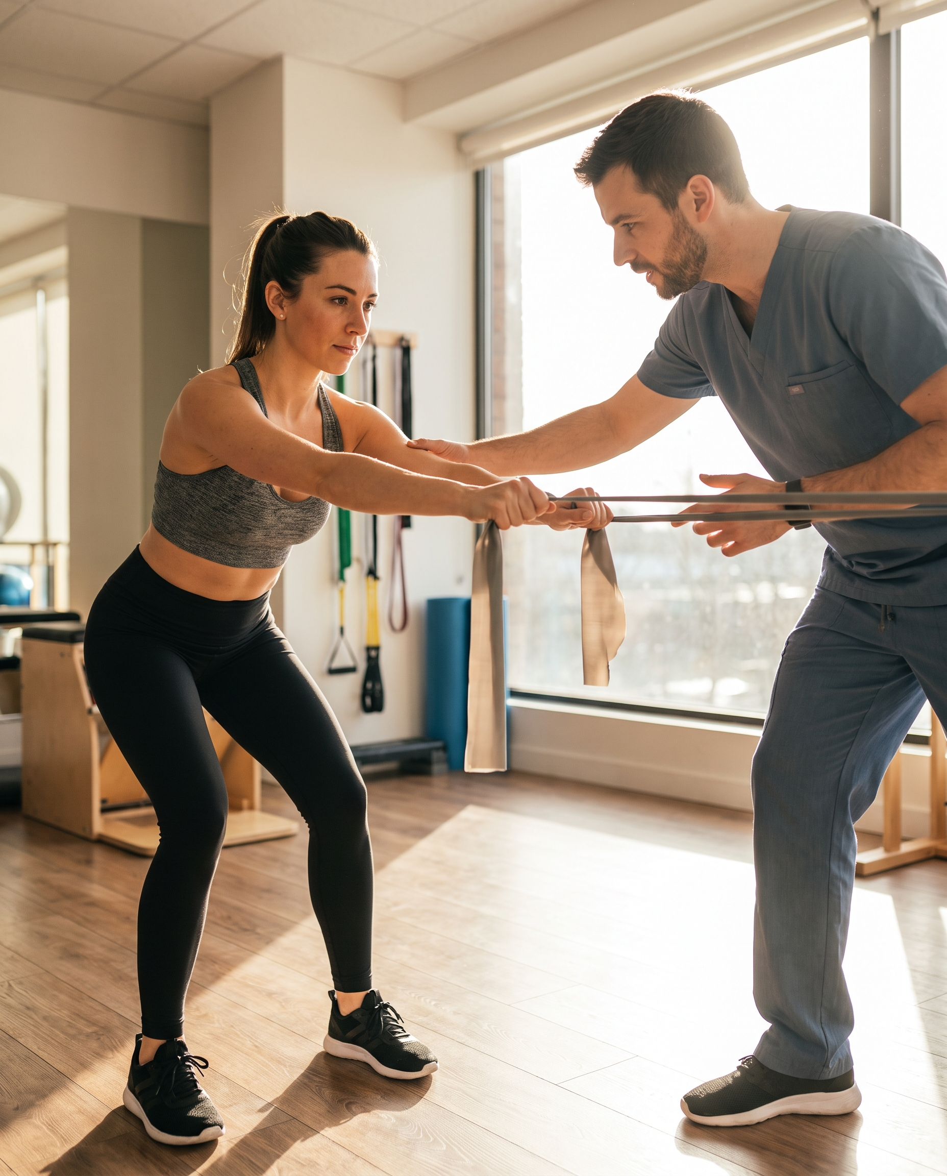 A person building strength before surgery