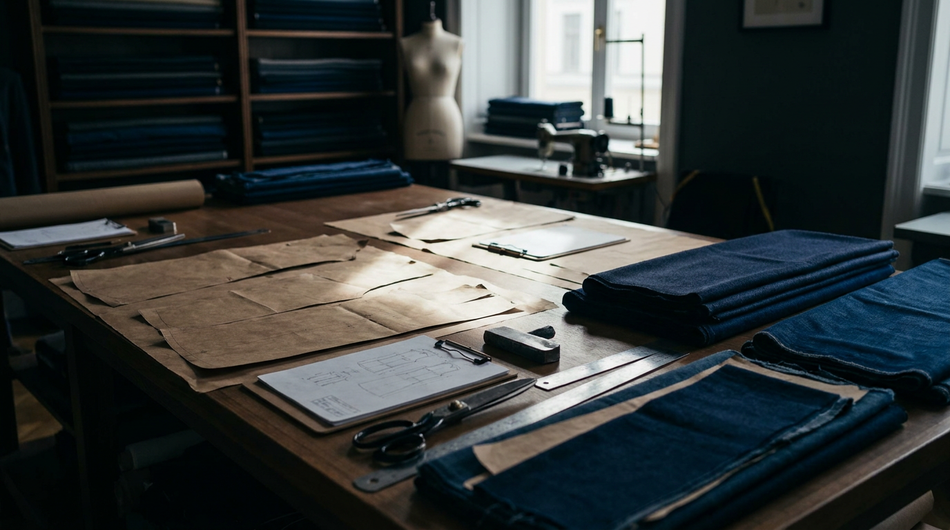 Pattern and cutting table with tech packs