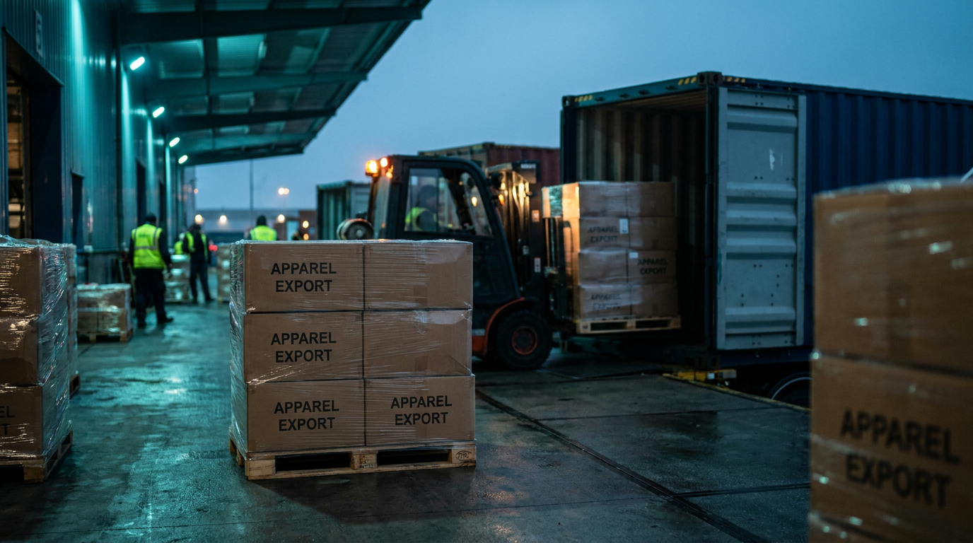 Sealed export cartons loading for shipment