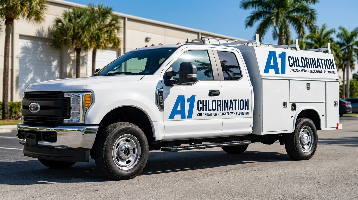A1 Chlorination service truck serving South Florida