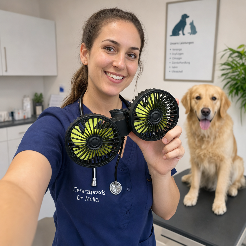 Veterinarian with FreshDoggy and a dog