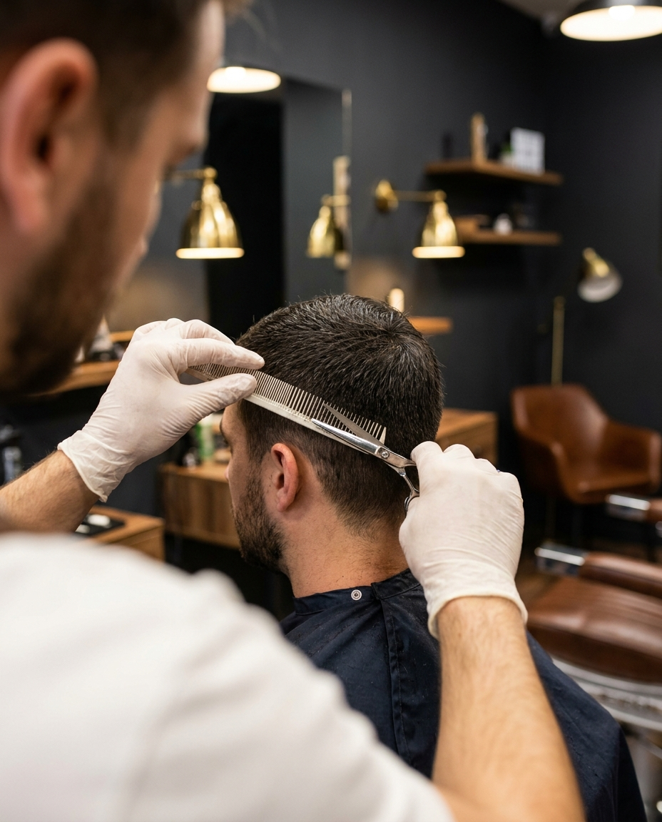 Kapper aan het werk bij Herenkapsalon Visal