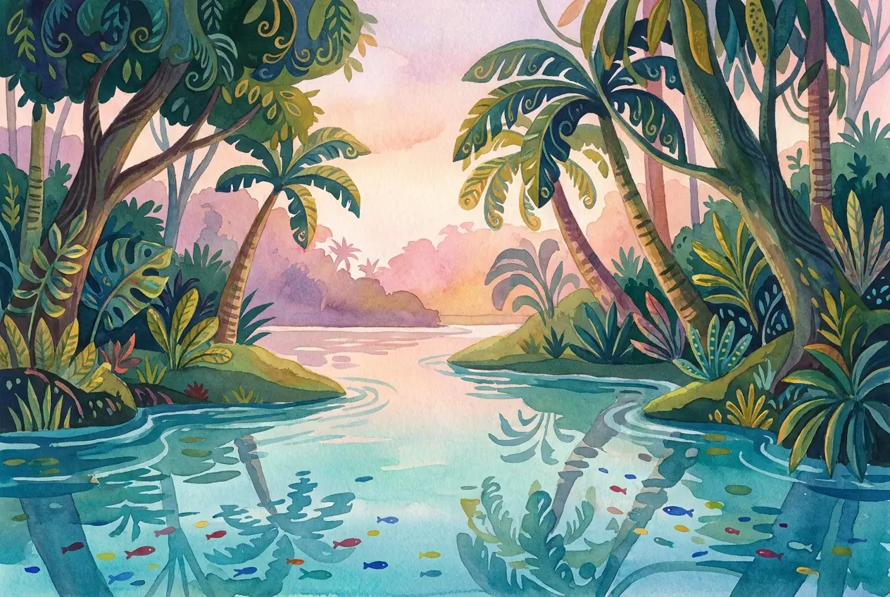 Rio com mata ciliar preservada