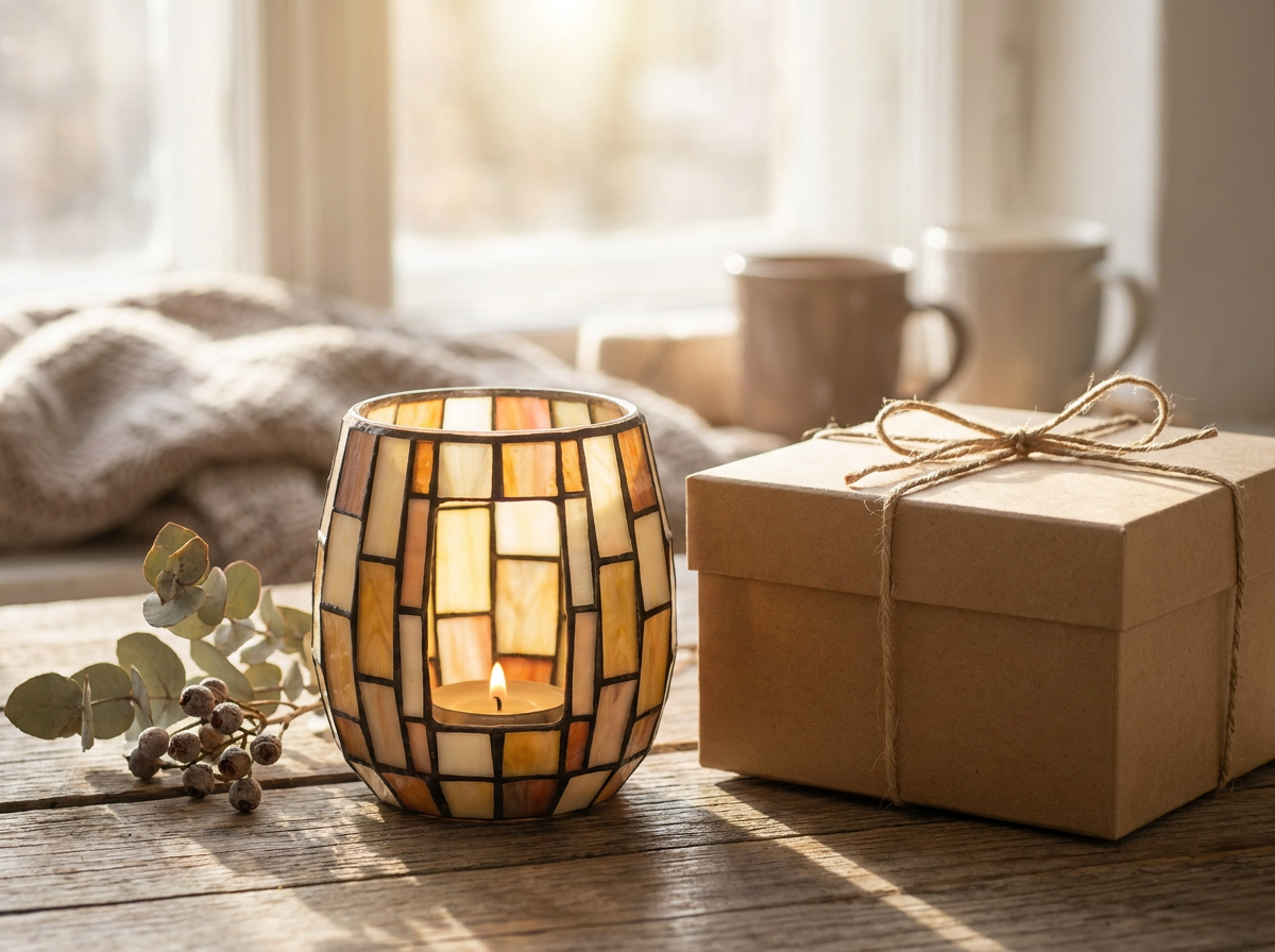 Glowing glass gift piece