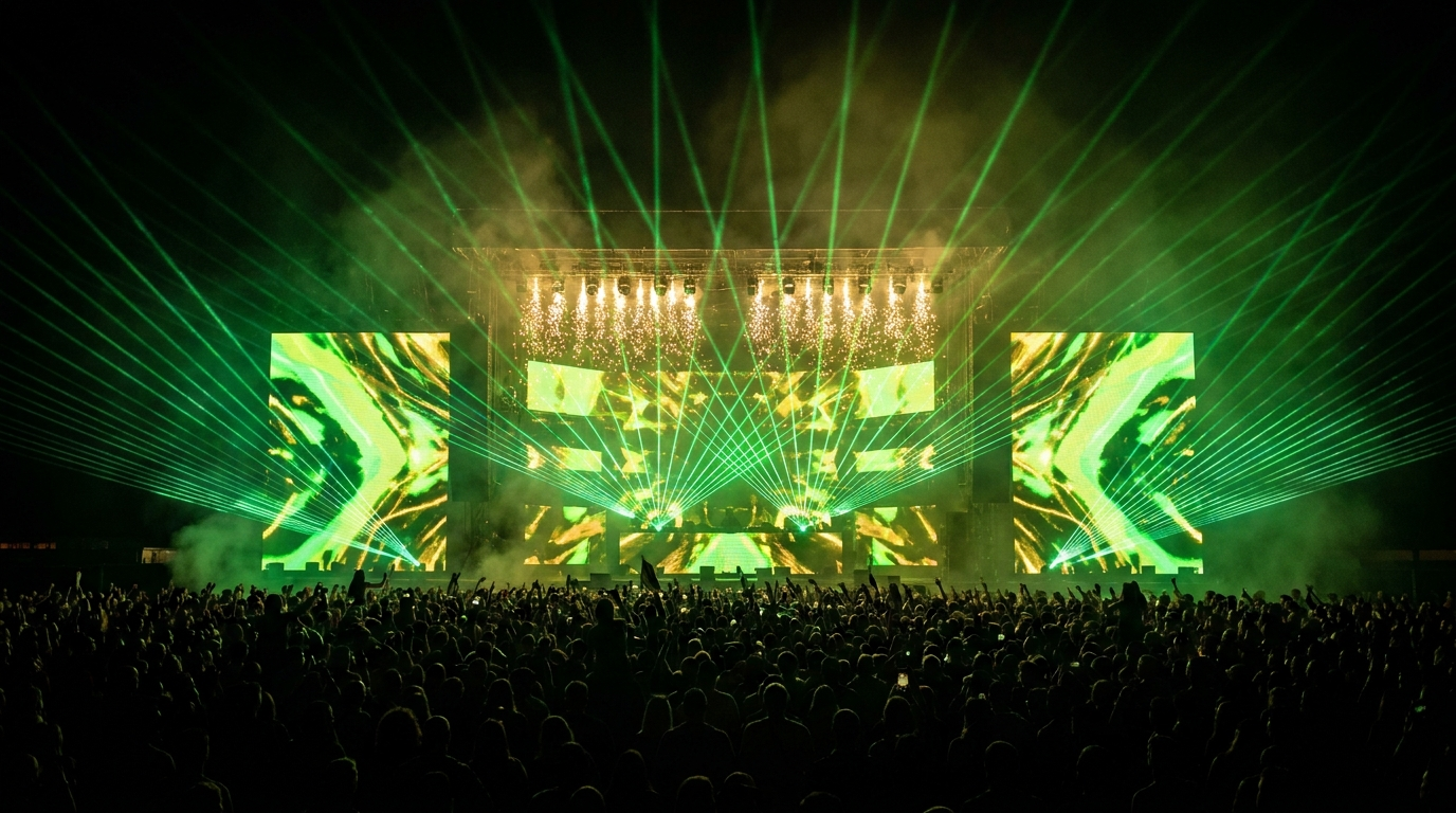 Festival grounds laser show concept