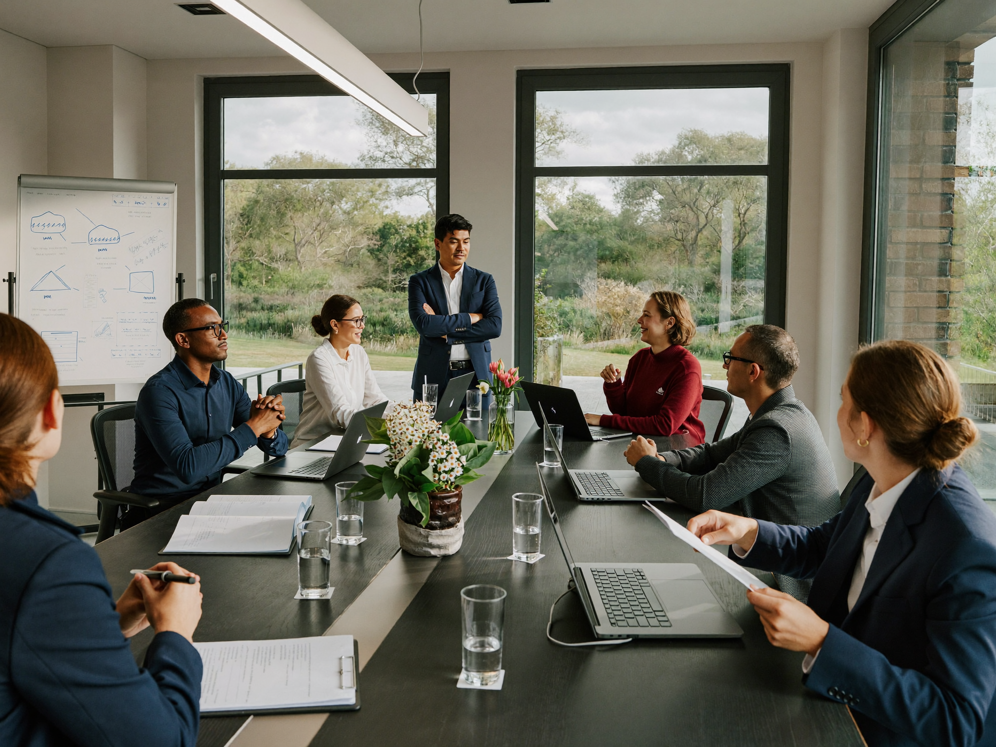 Corporate wellbeing workshop with a business team (AI placeholder image)