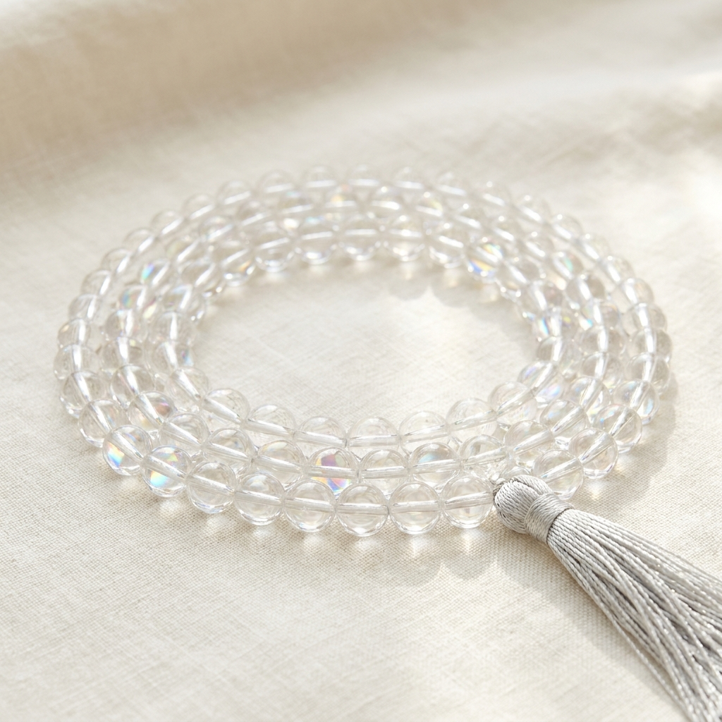 Crystal Quartz Mala · 108 Beads