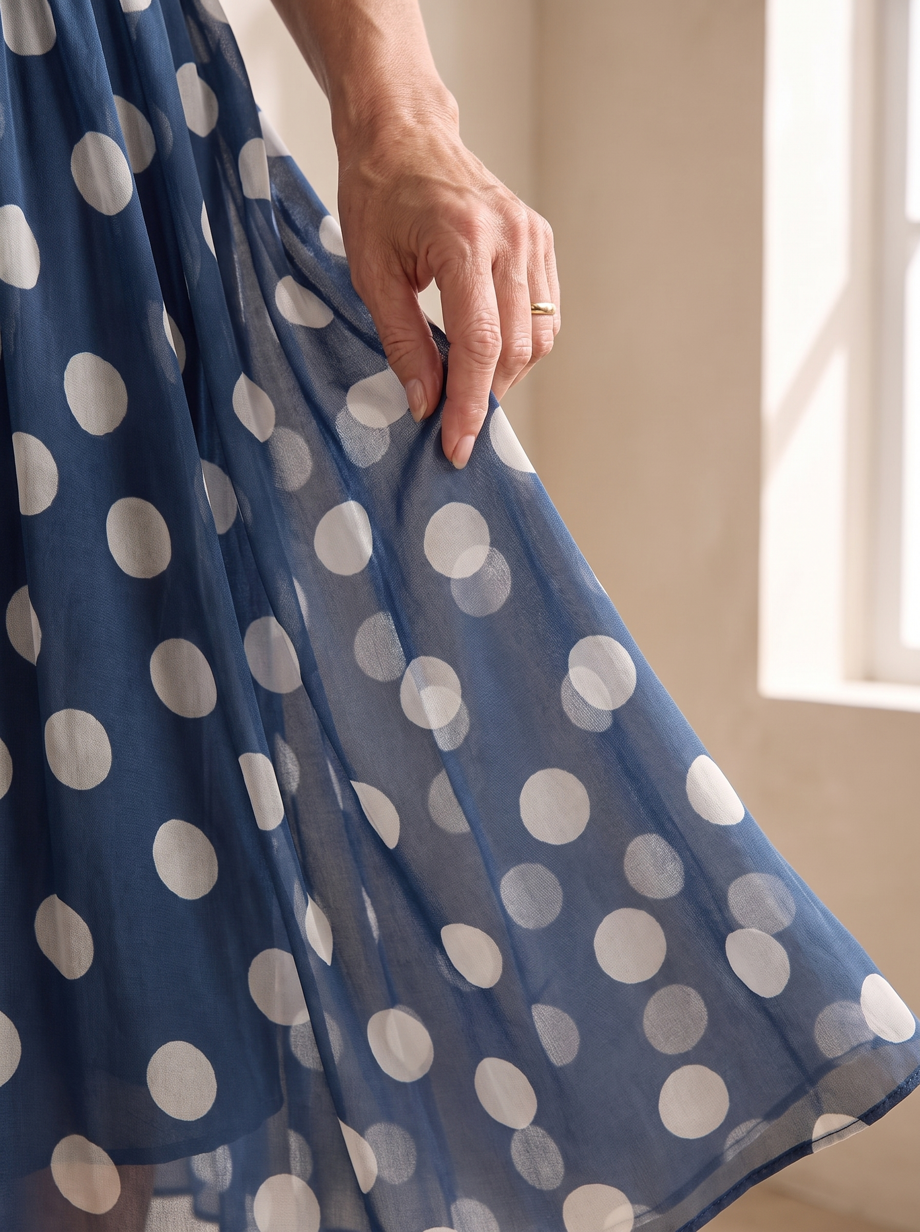 The chiffon fabric of the Bianca