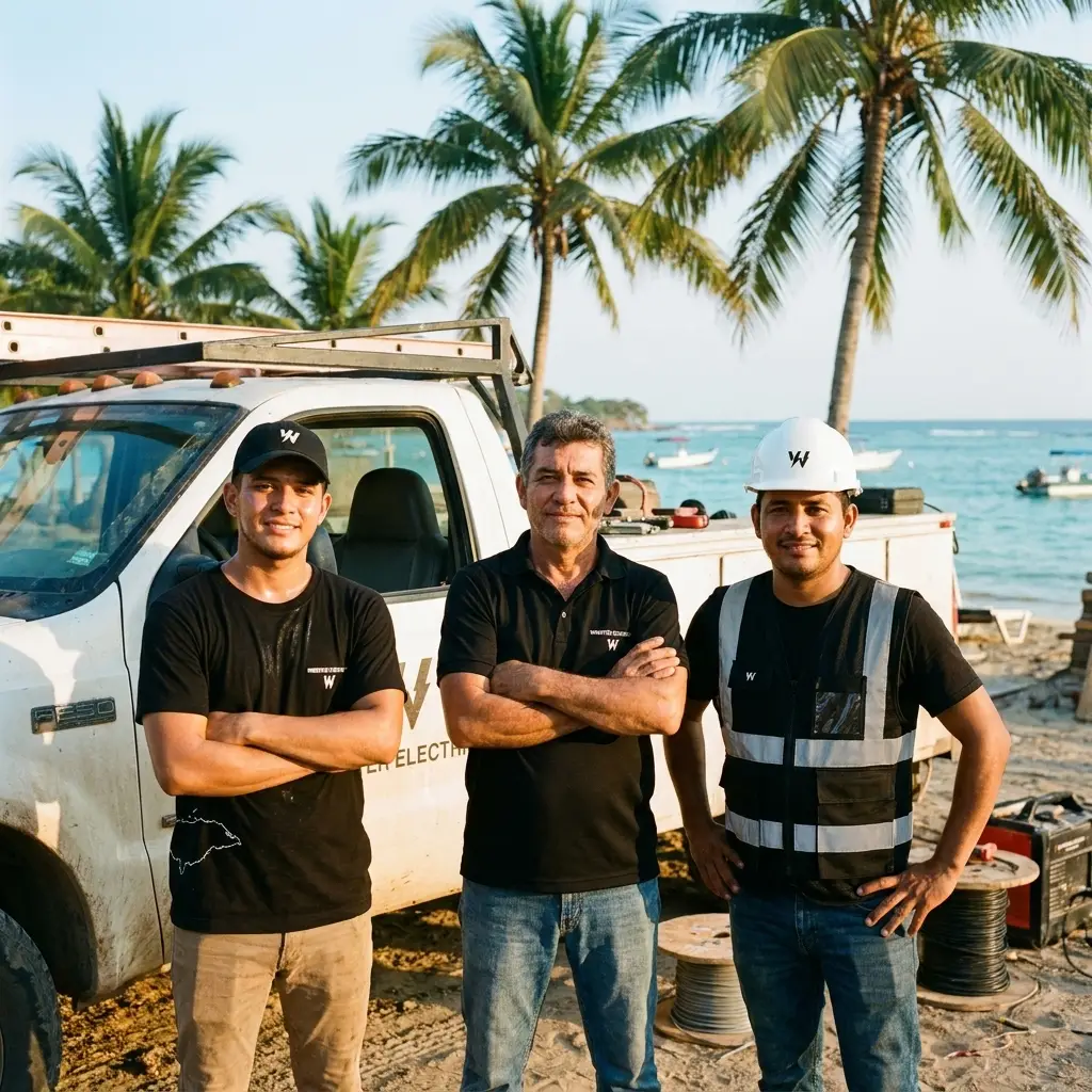 Equipo de Webster Electric en Roatán