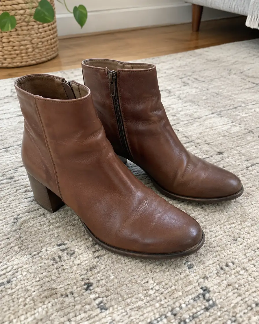 Clarks barna bőr bokacsizma