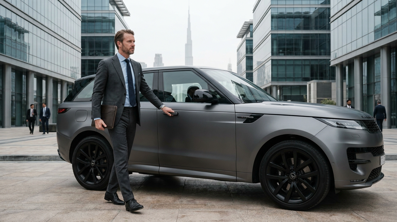Range Rover Sport SVR Carpathian Grey, location Dubaï