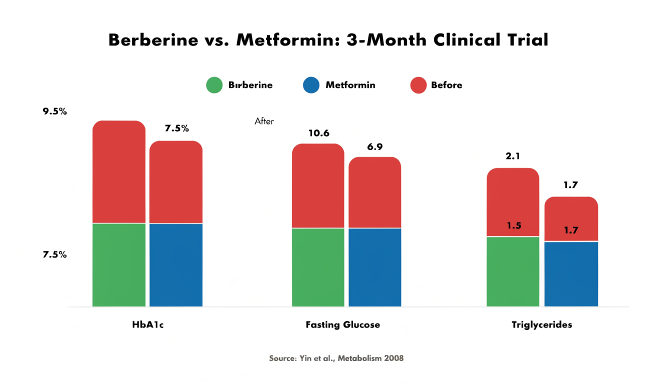 Berberine vs Metformin clinical results