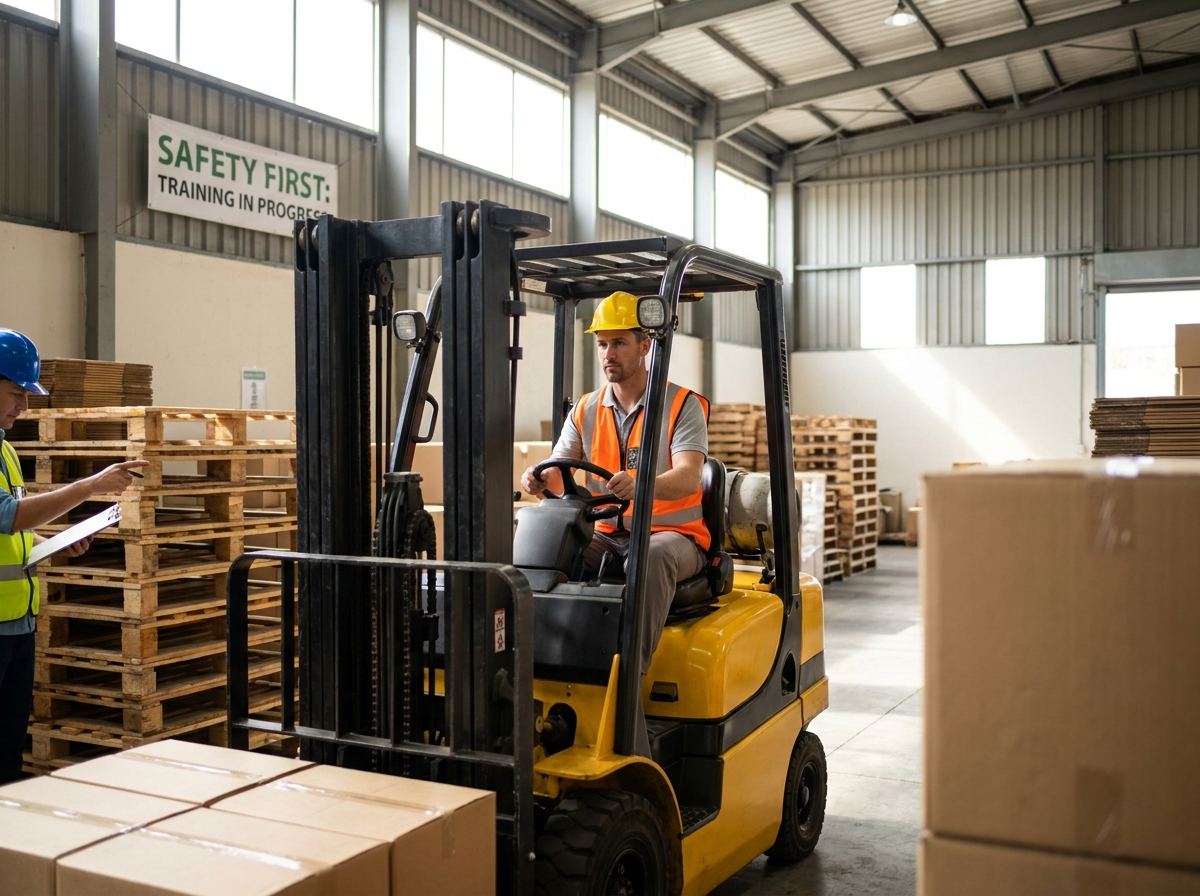 Counterbalance forklift operator