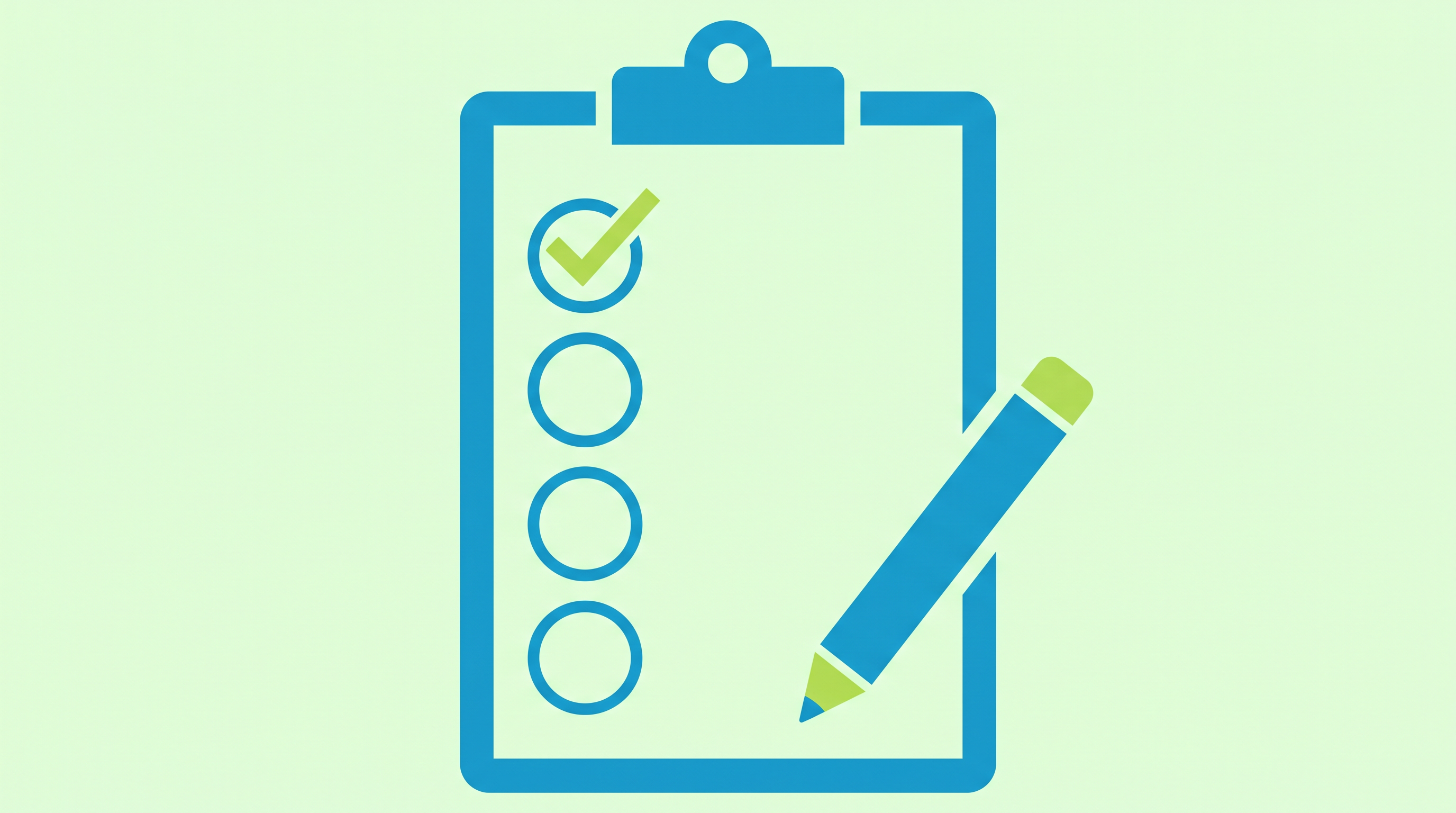 Clipboard checklist with four items and one item boldly ticked