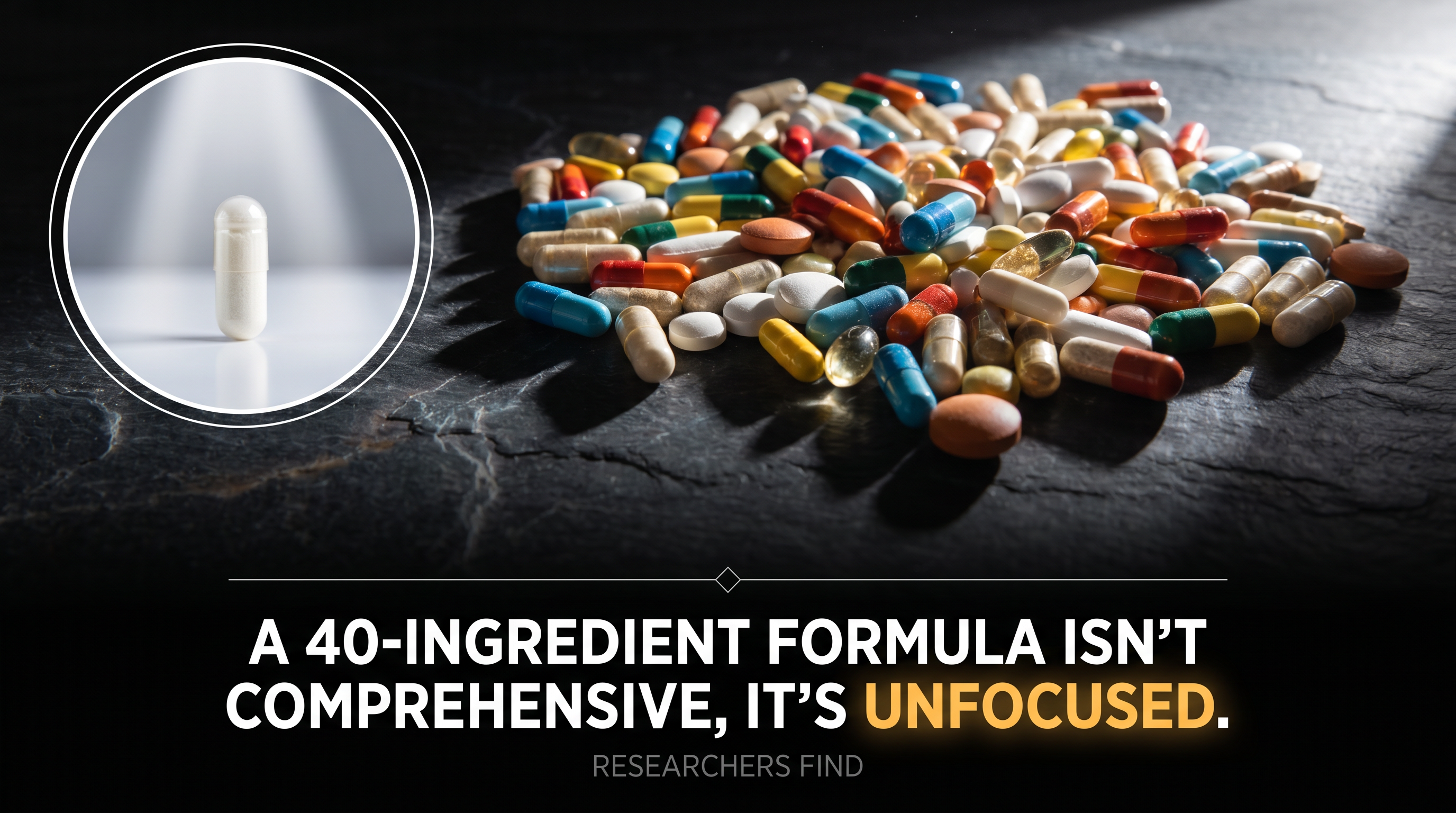 A 40-ingredient formula isn't comprehensive, it's unfocused, researchers find