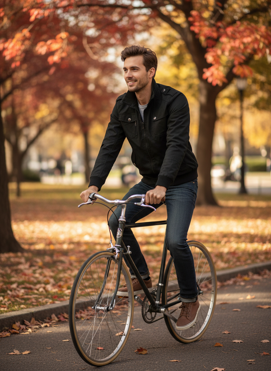 Giovanni | Men's Windproof Bomber Jacket worn by model