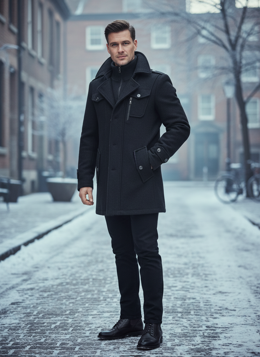 Diego | Men's Two-Piece Winter Jacket worn by model