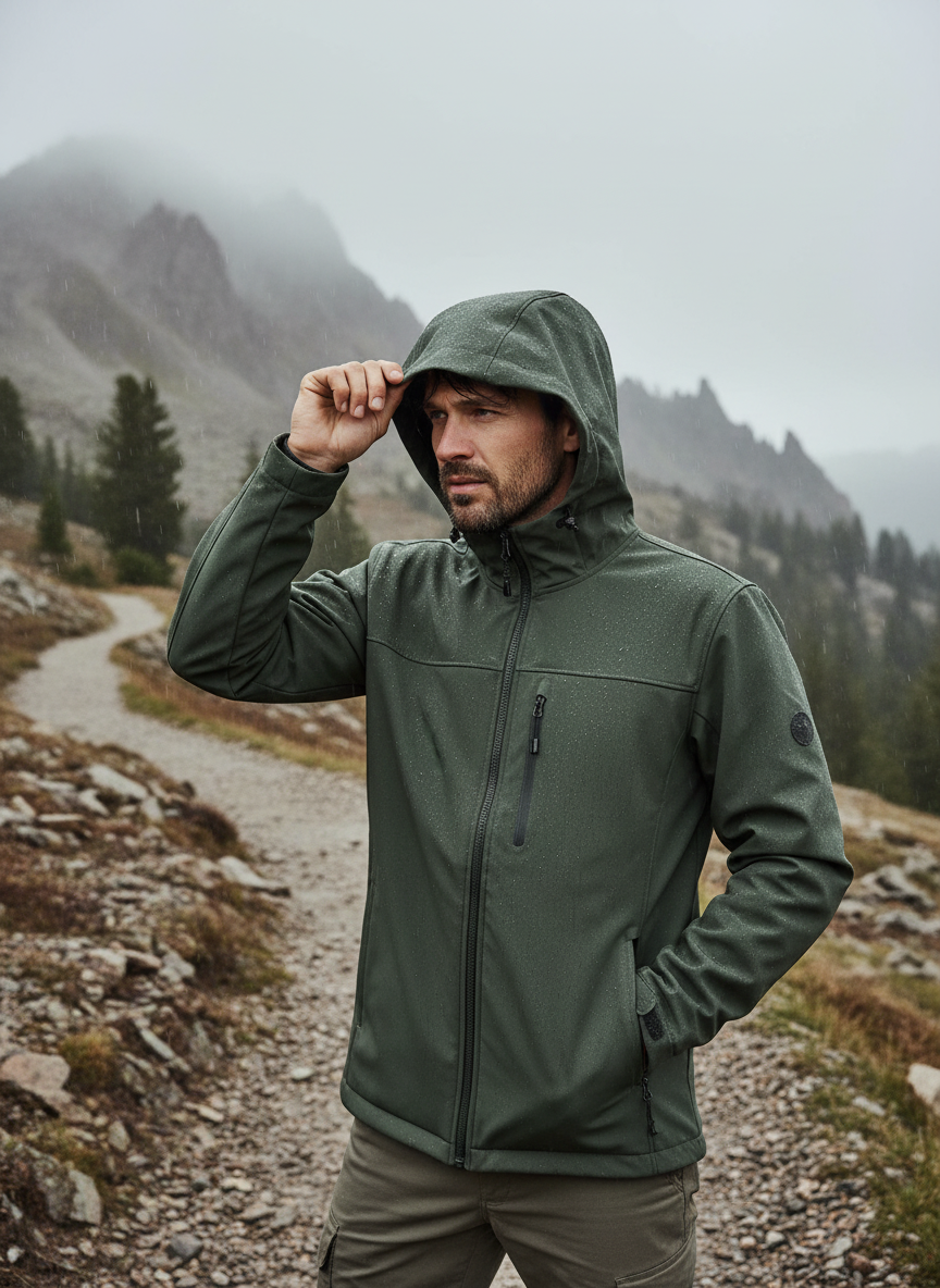 Roland | Men's Waterproof Softshell Jacket worn by model