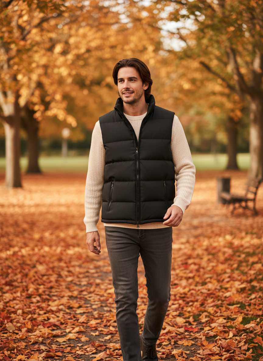 Moritz | Gilet imbottito da uomo indossato dal modello
