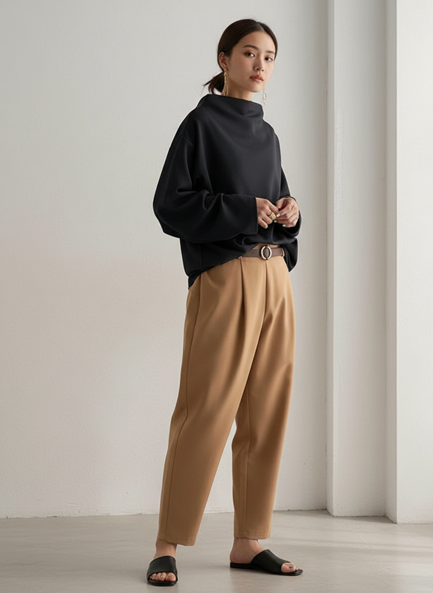 Ever | Draped Mock-Neck Top